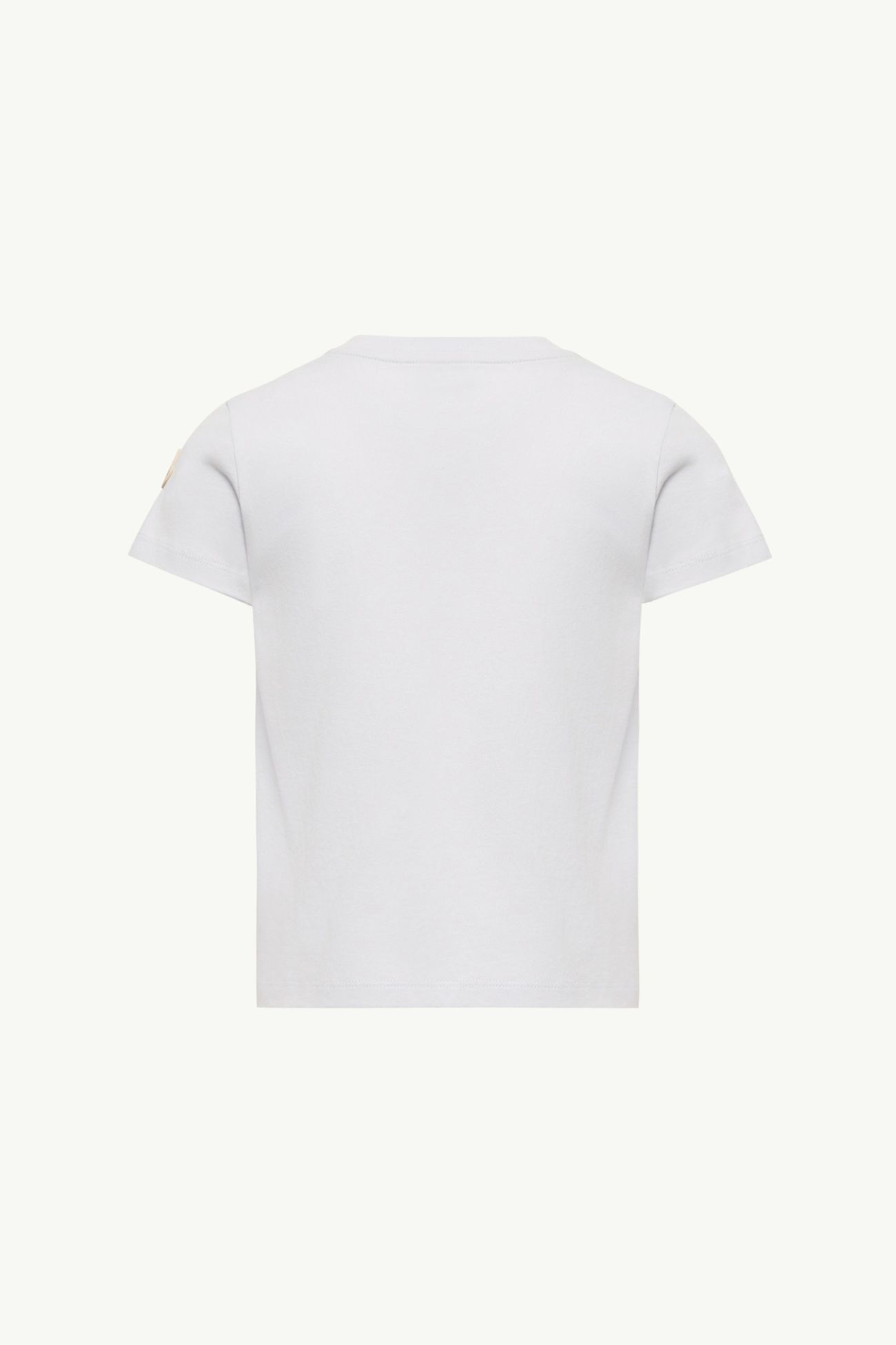Embroidered Logo Cotton T-Shirt Girl Ice Grey Moncler 3