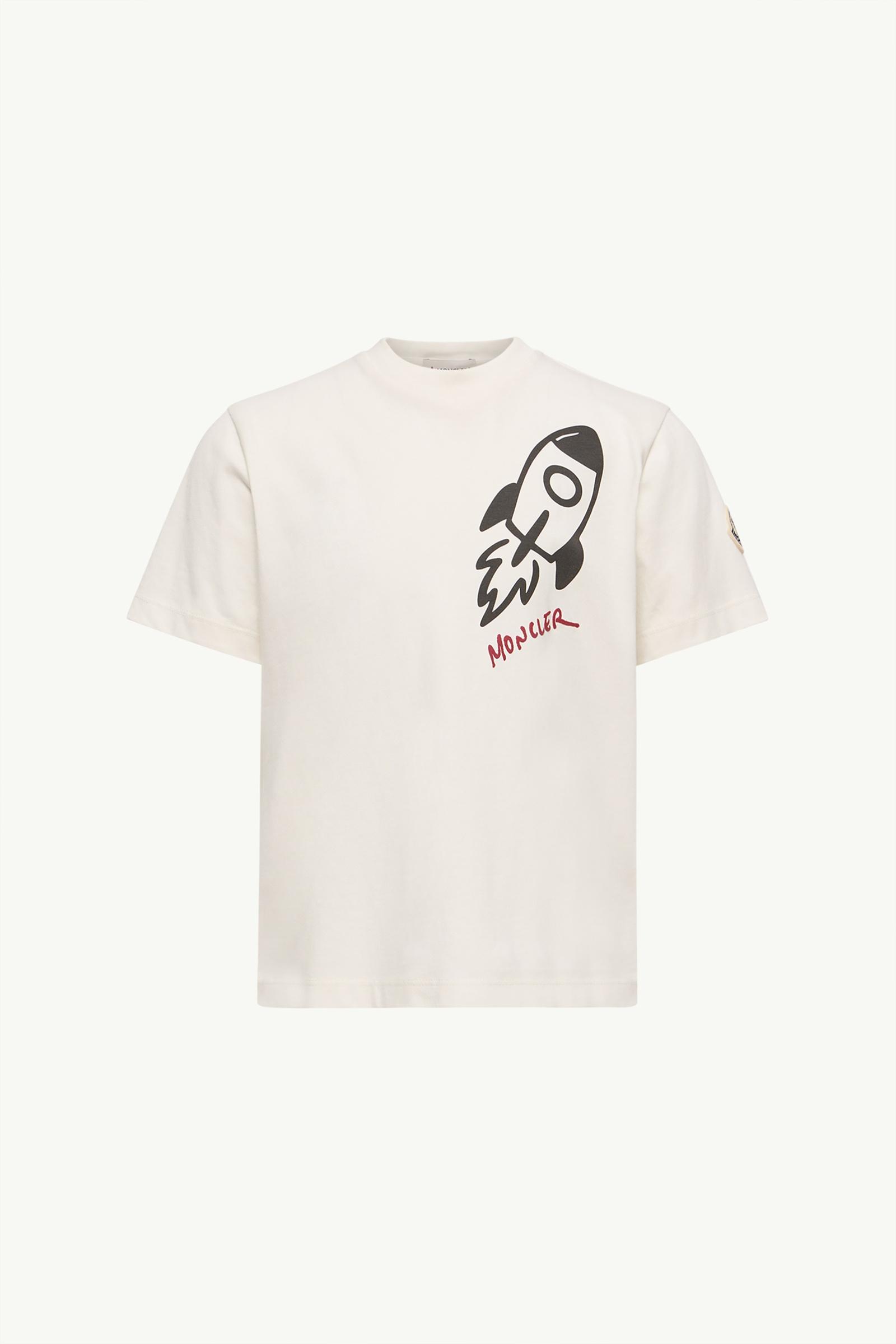 Printed Cotton Jersey T-Shirt Boy White Moncler, 1 of 0
