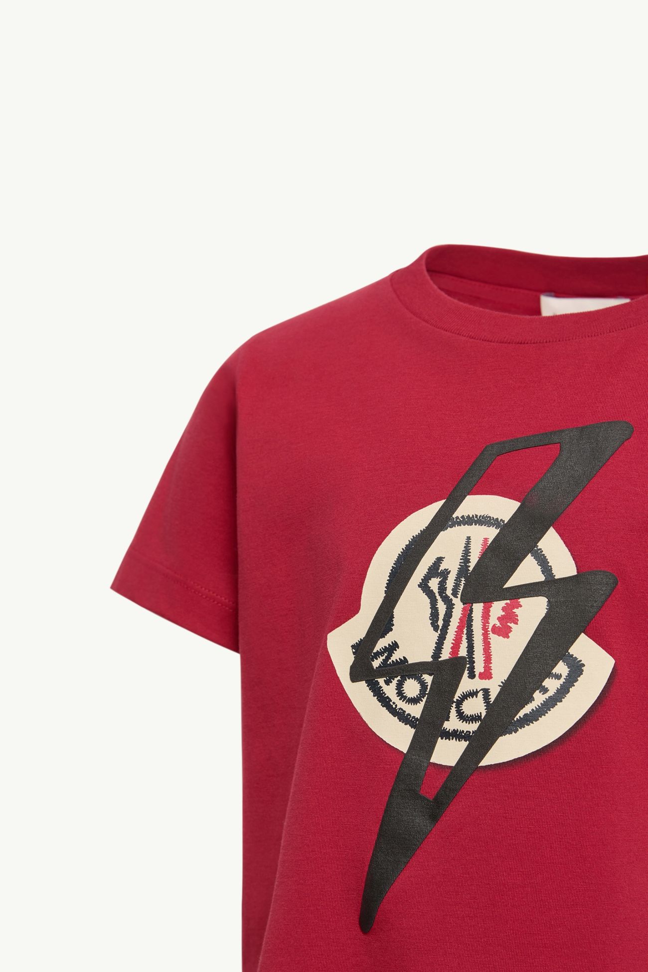 Camiseta estampada de punto de algodón Niño Rojo Moncler 1
