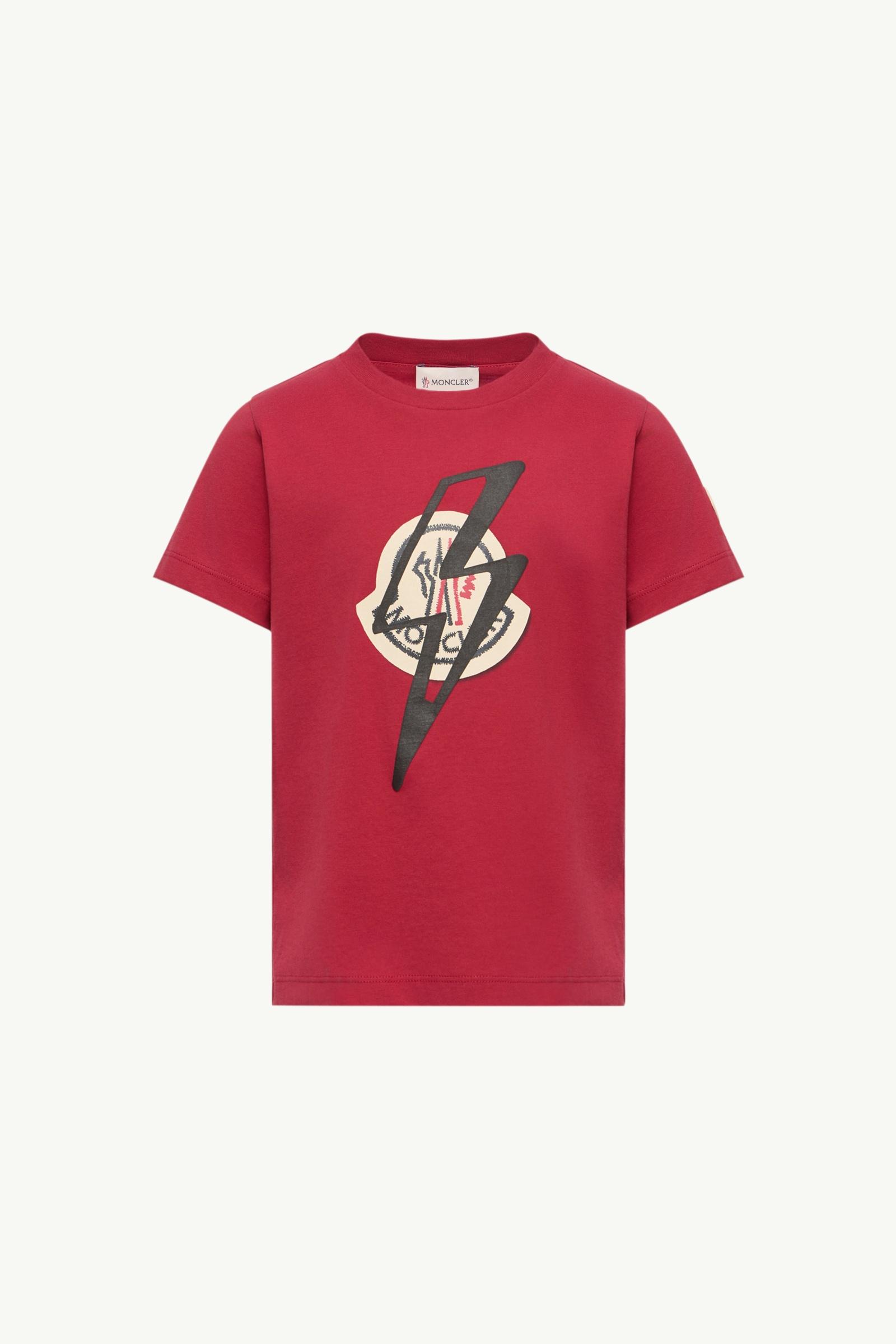 Printed Cotton Jersey T-Shirt Boy Red Moncler, 1 of 0