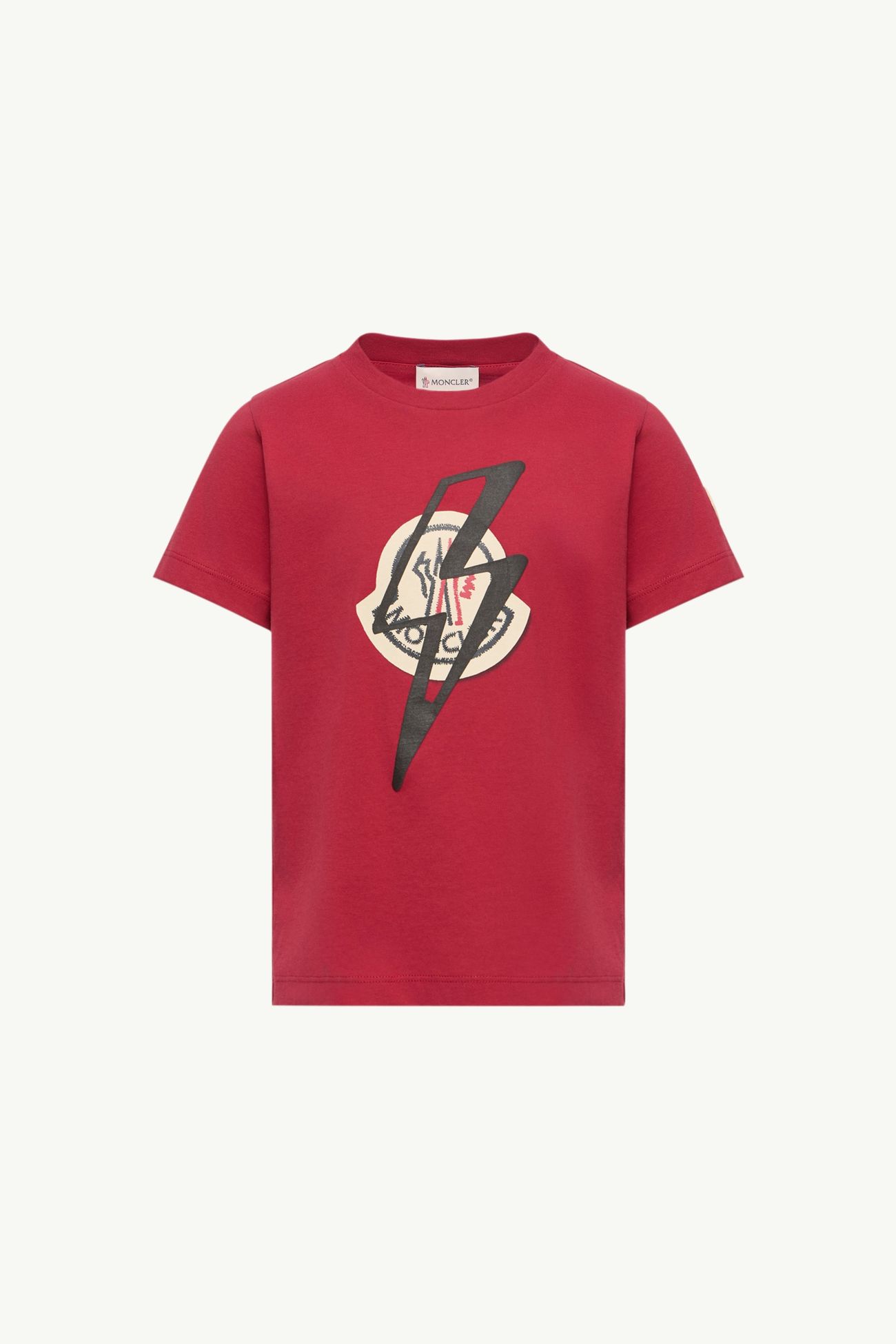 Camiseta estampada de punto de algodón Niño Rojo Moncler 0