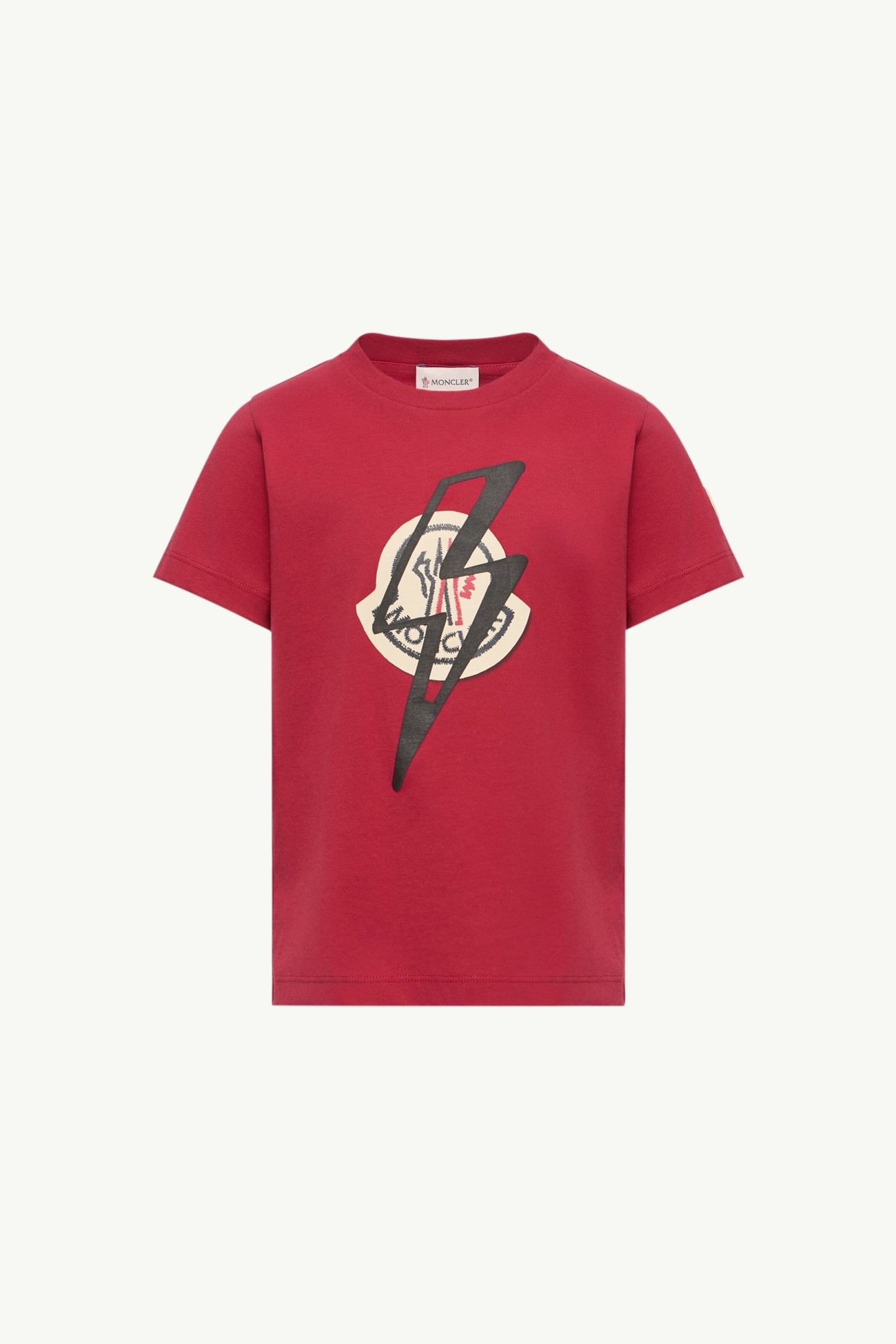 Camiseta estampada de punto de algodón Niño Rojo Moncler 0