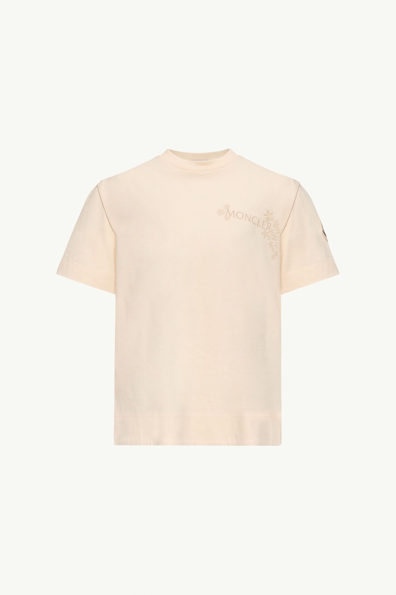 Camiseta de jersey de algodón Niña Blanco Marfil Moncler 0