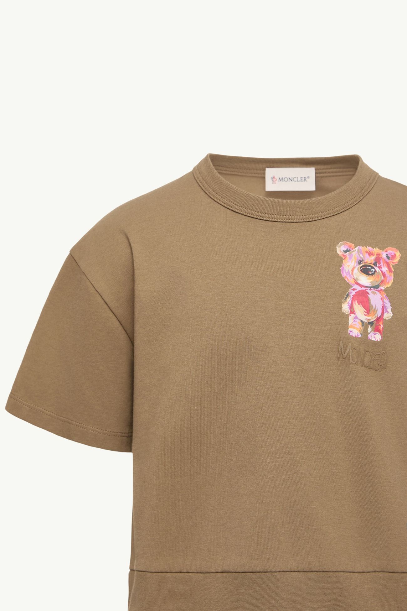 Cotton Jersey T-Shirt Girl Olive Green Moncler 1