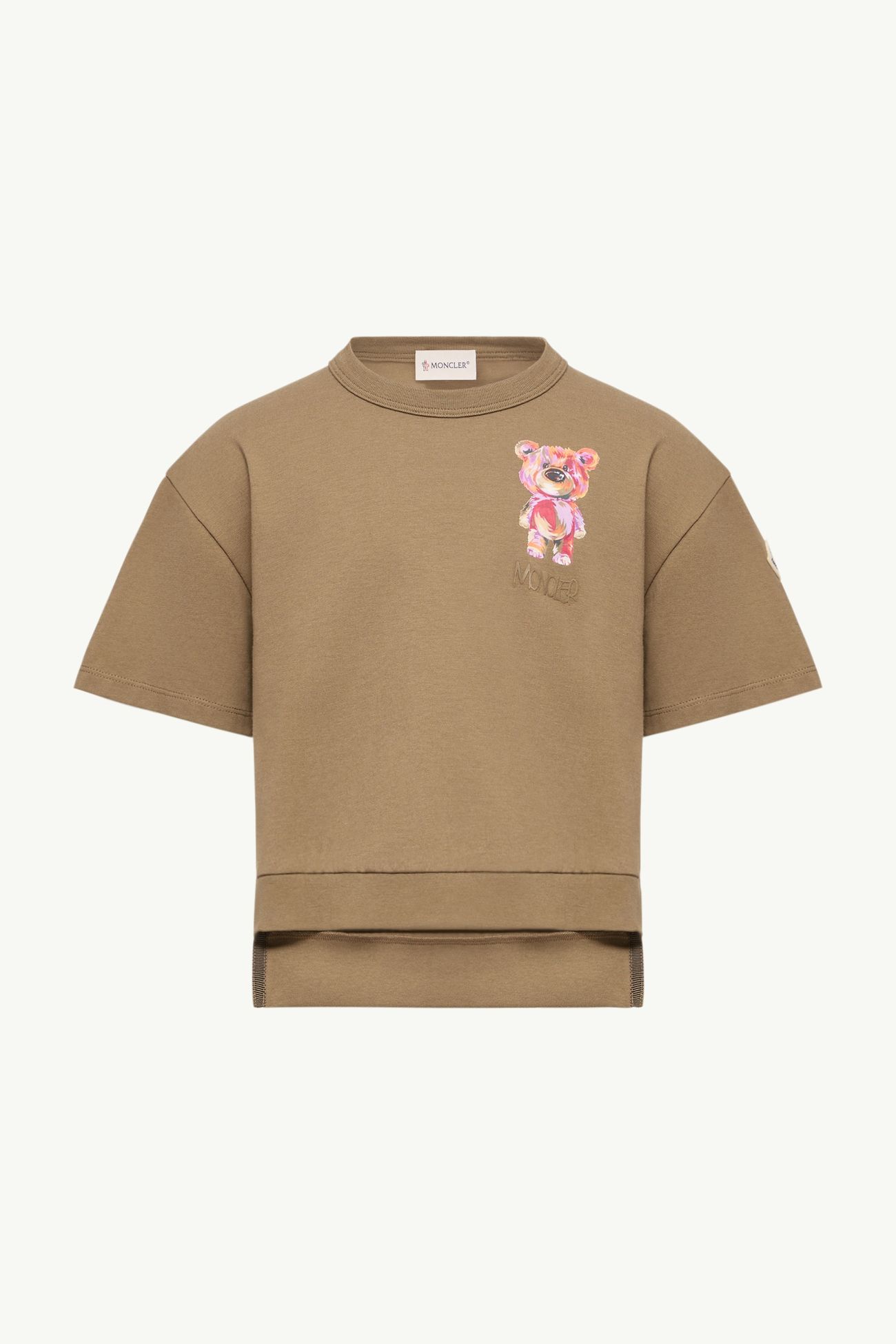 Cotton Jersey T-Shirt Girl Olive Green Moncler 0