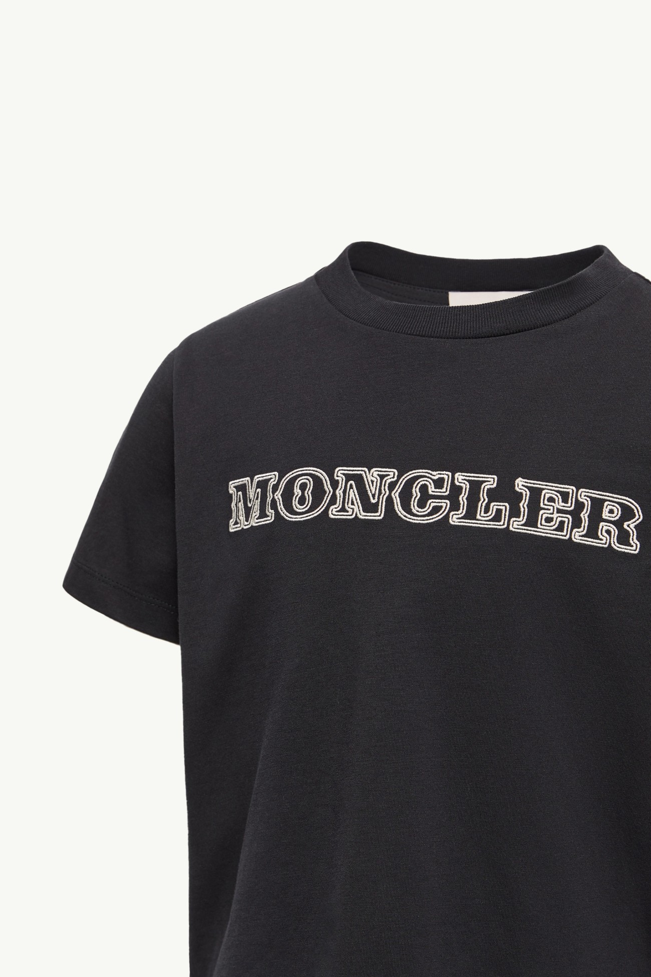 Logo Cotton T-Shirt Boy Dark Blue Moncler 1