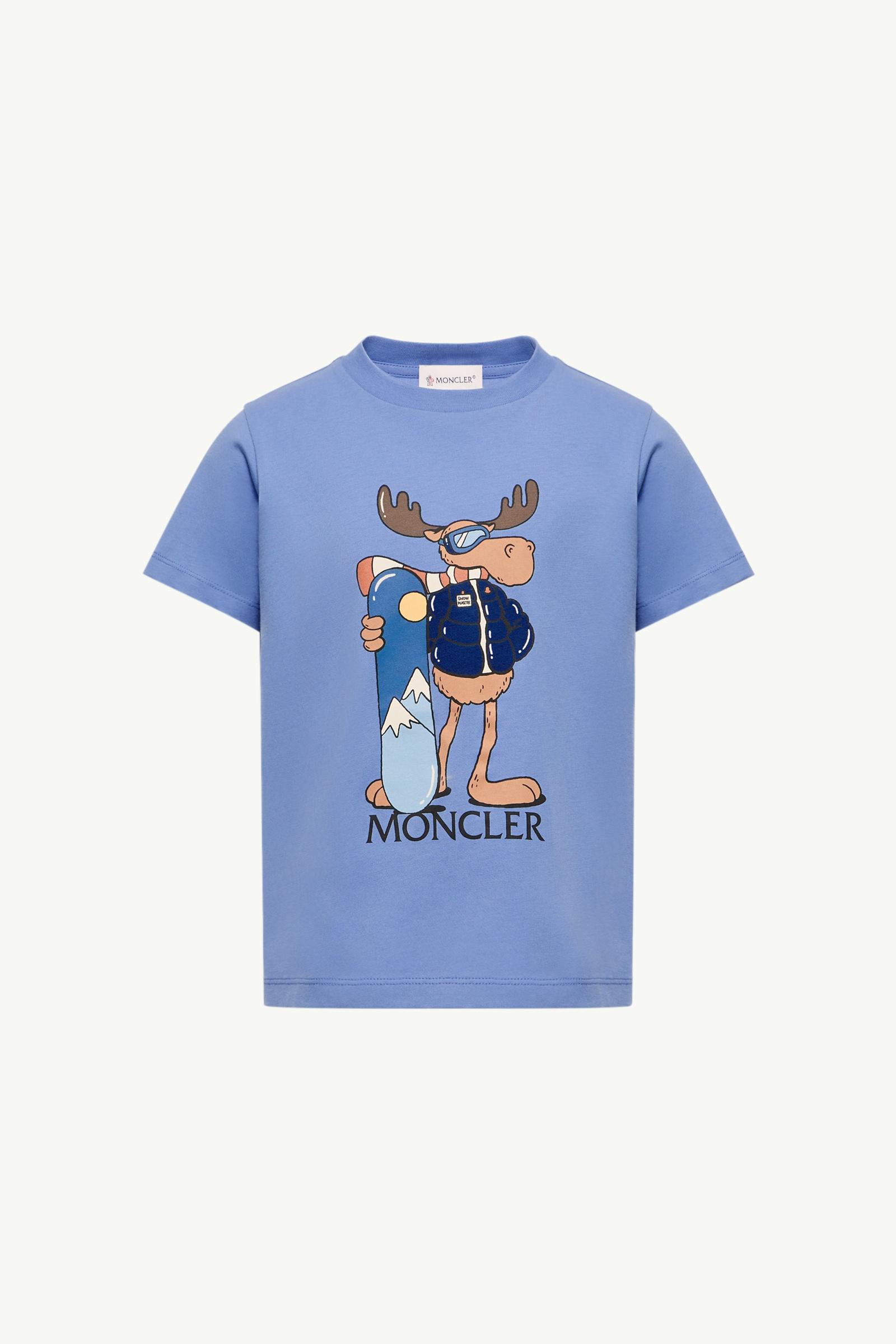 Mascot Print Cotton T-Shirt Boy Light Blue Moncler, 1 of 0