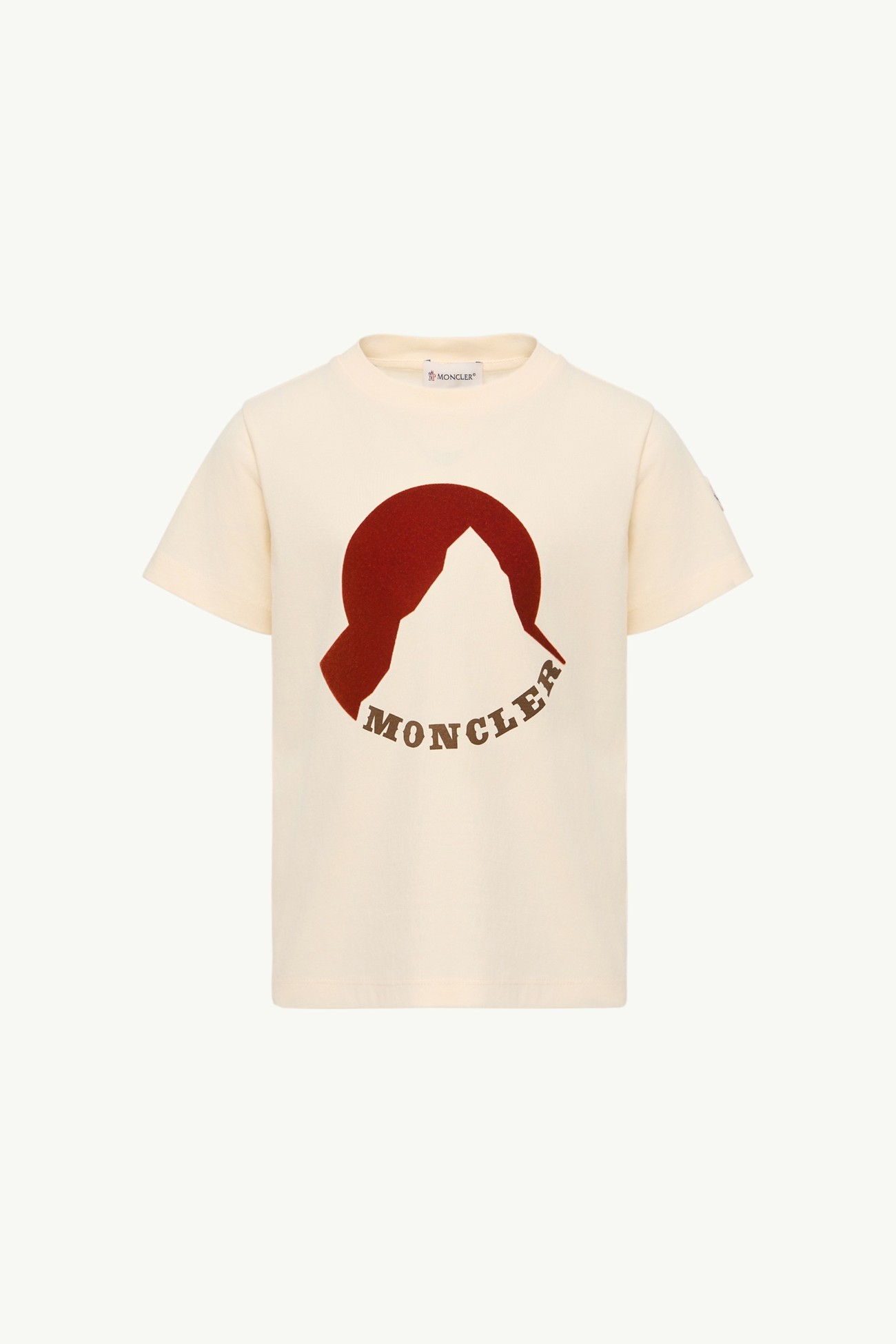 Camiseta de jersey de algodón con logotipo Niño Blanco Marfil Moncler 0