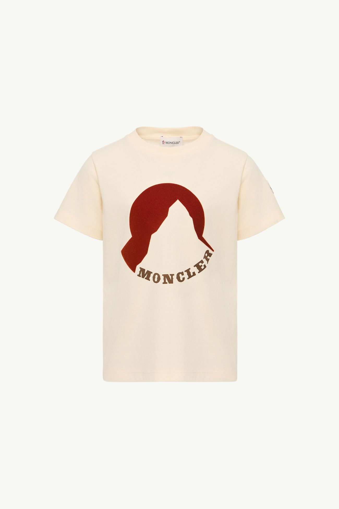 Logo Cotton Jersey T-Shirt Boy White Ivory Moncler 0
