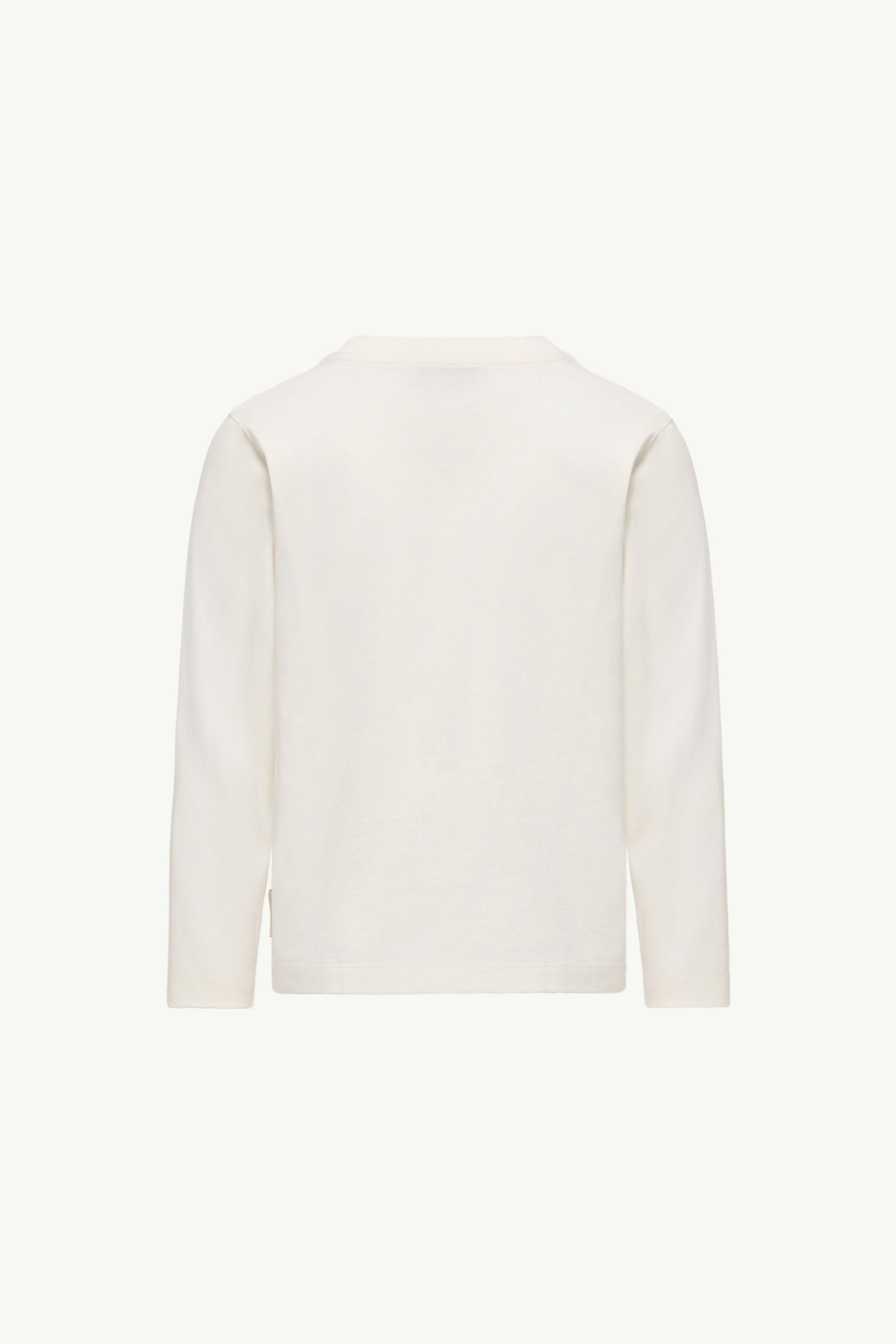 White Double Logo Long Sleeve Cotton T-Shirt - Polos & T-shirts