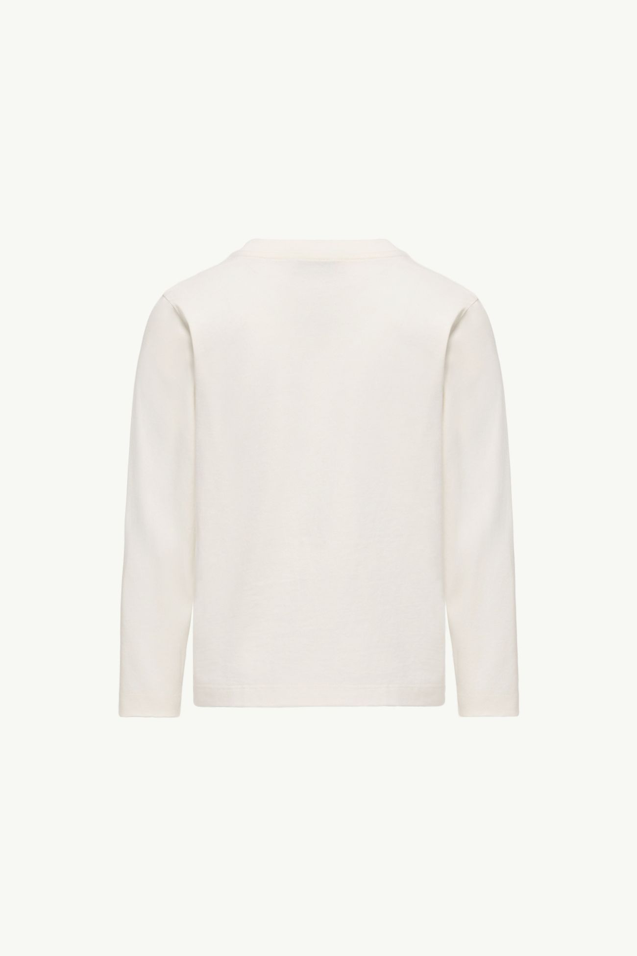 Double Logo Long Sleeve Cotton T-Shirt Boy White Moncler 2