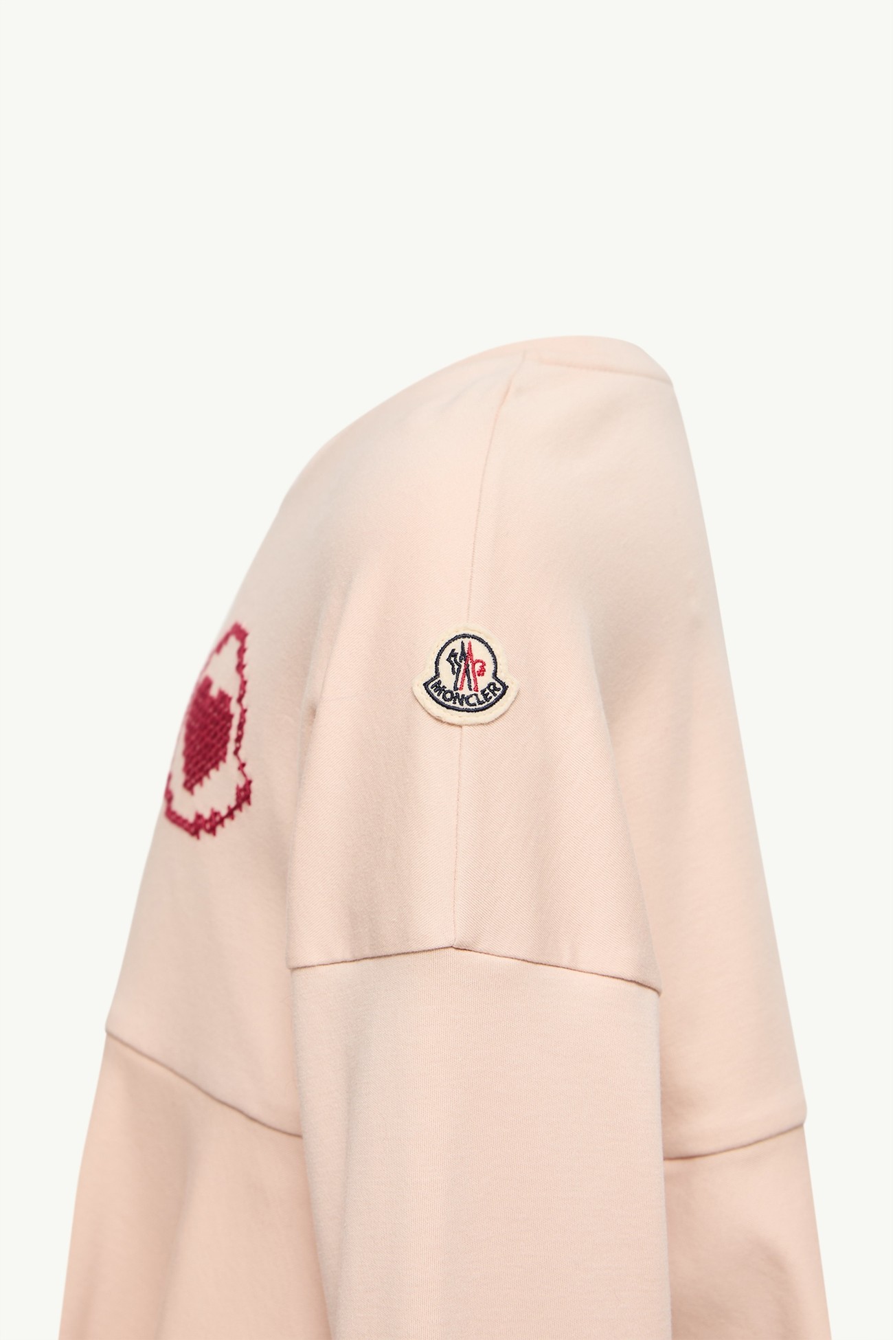 Langarm-T-Shirt aus Baumwolle mit Herz-Logo Mädchen Hellpink Moncler 1