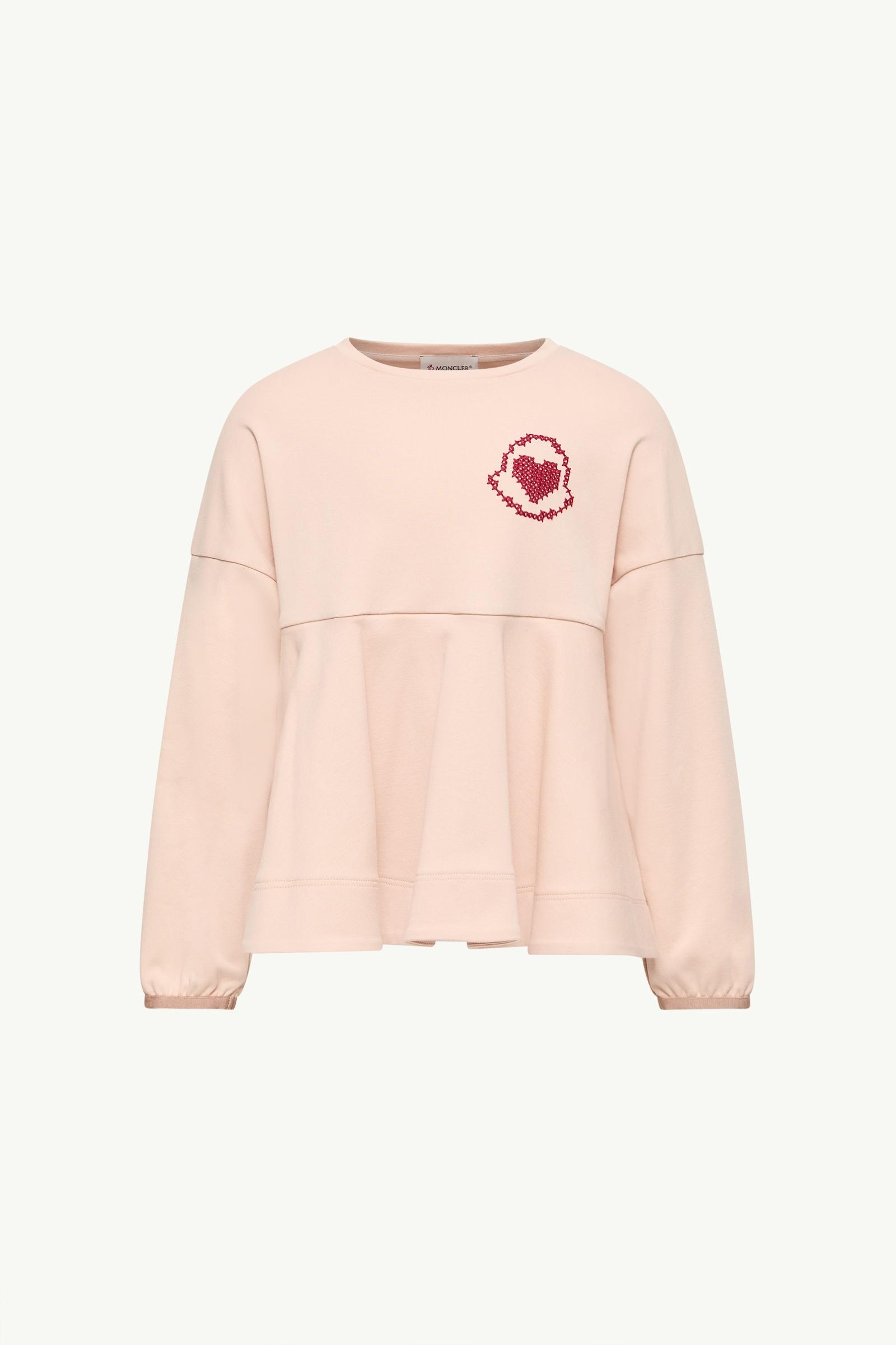心形標誌棉質長袖T恤 女童 淺粉紅色 Moncler, 1 of 0