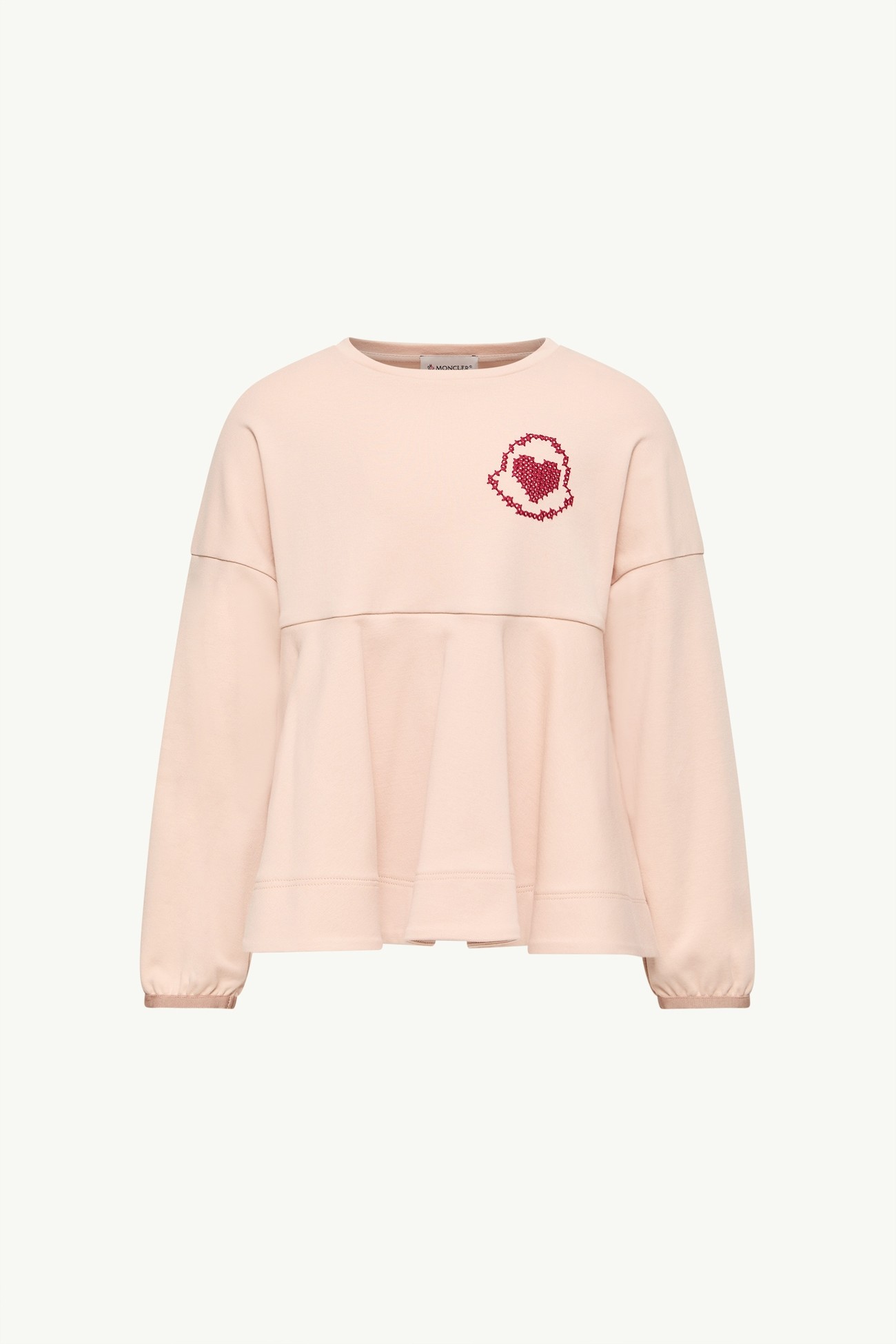 T-Shirt a maniche lunghe con logo Bambina Rosa Chiaro Moncler 0