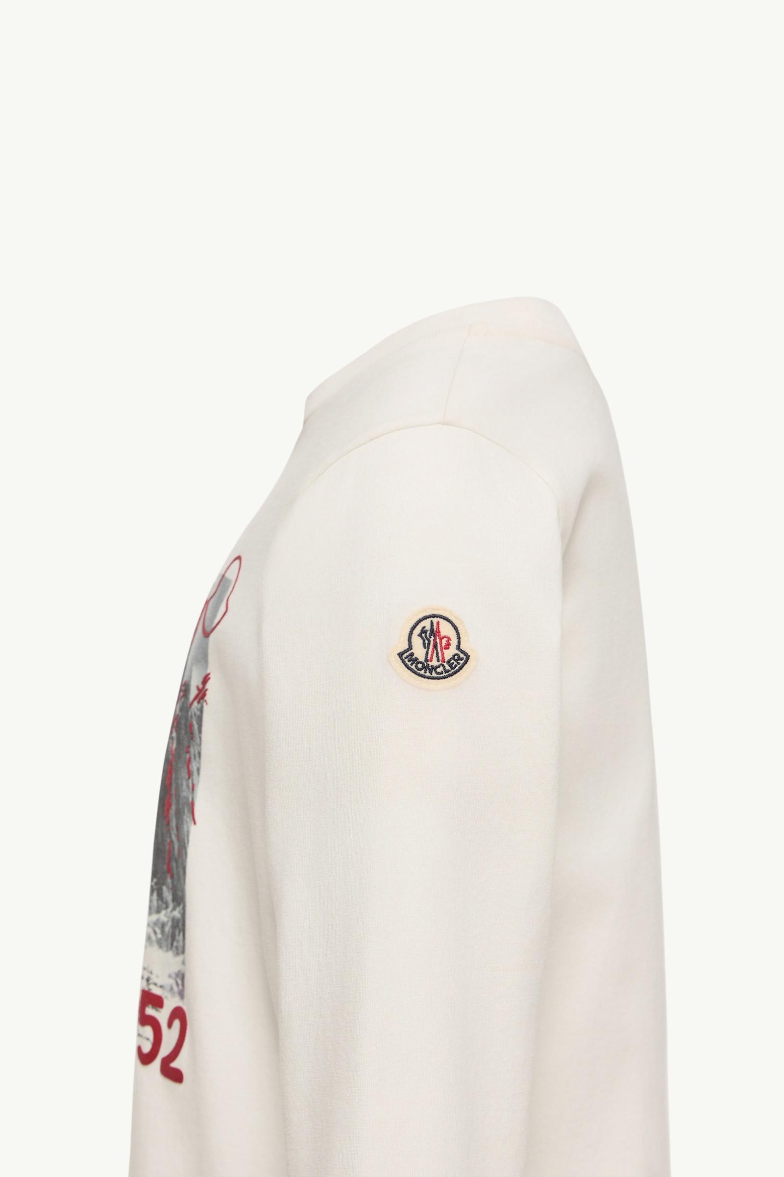 トップス MONCLER Long Sleeve T-Shirt White S White Mountain Long Sleeve Cotton T-Shirt - Polos & T-shirts for