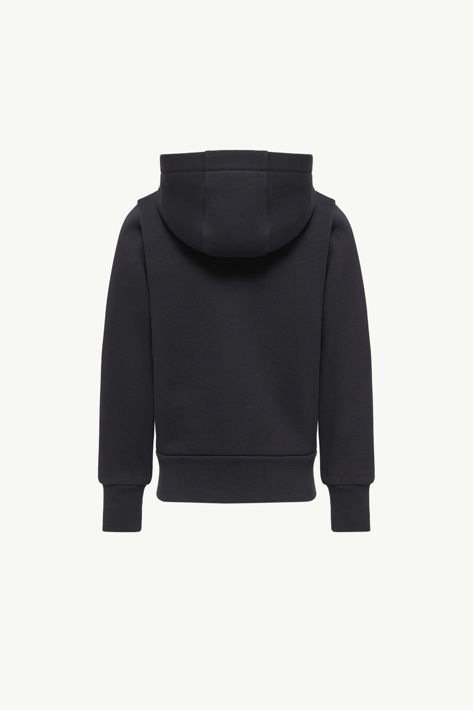 Dark Blue Logo Patch Cotton Zip-Up Hoodie - Sweatshirts & Knitwear