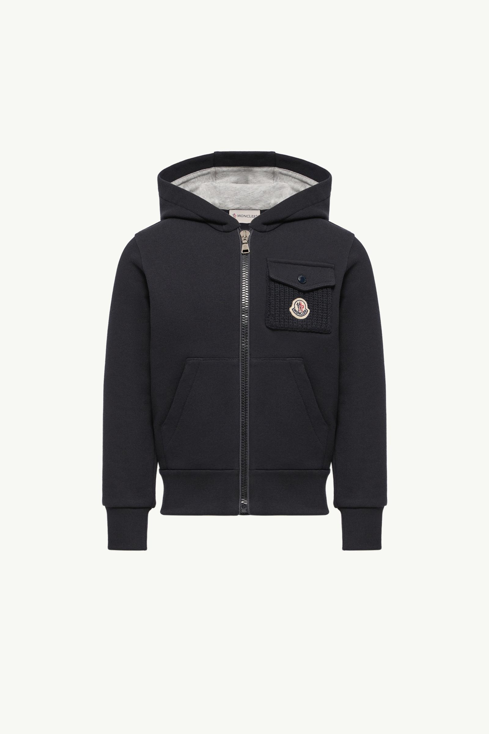 Logo Patch Cotton Zip-Up Hoodie Boy Dark Blue Moncler, 1 of 0