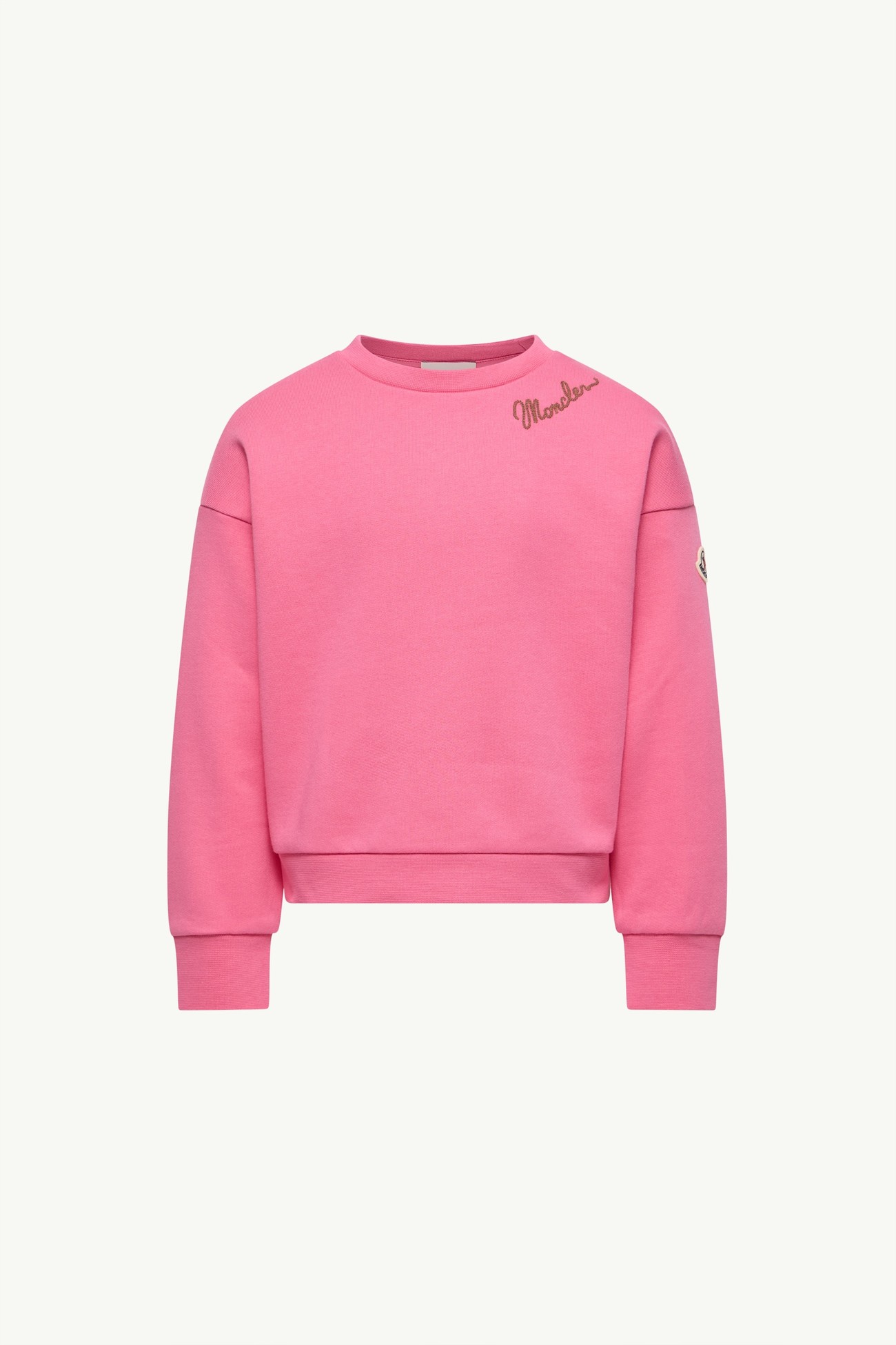 標誌棉質抓毛衛衣 女童 鮮粉紅色 Moncler 0