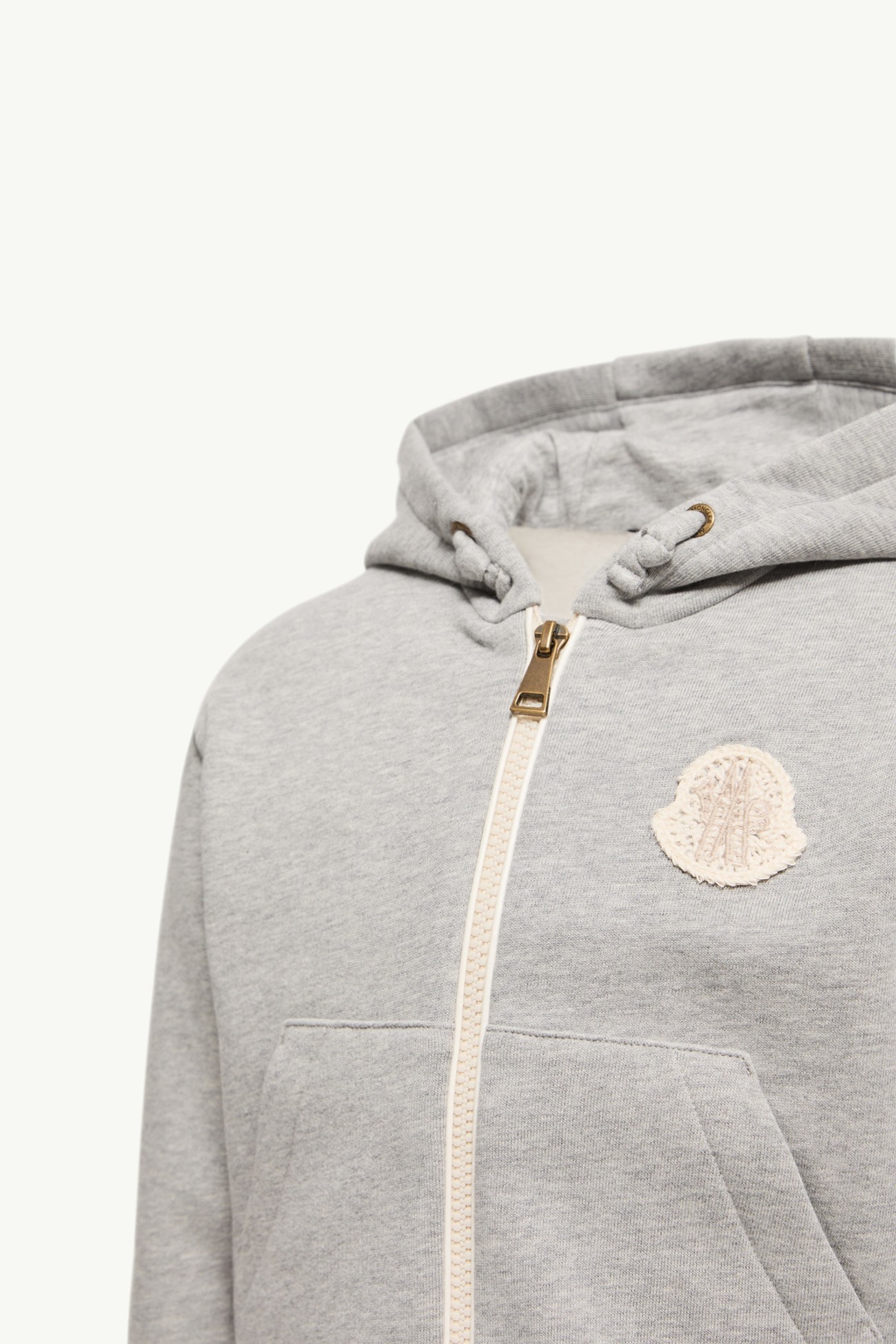 Cárdigan de algodón con capucha y cremallera Niña Gris Moncler 3