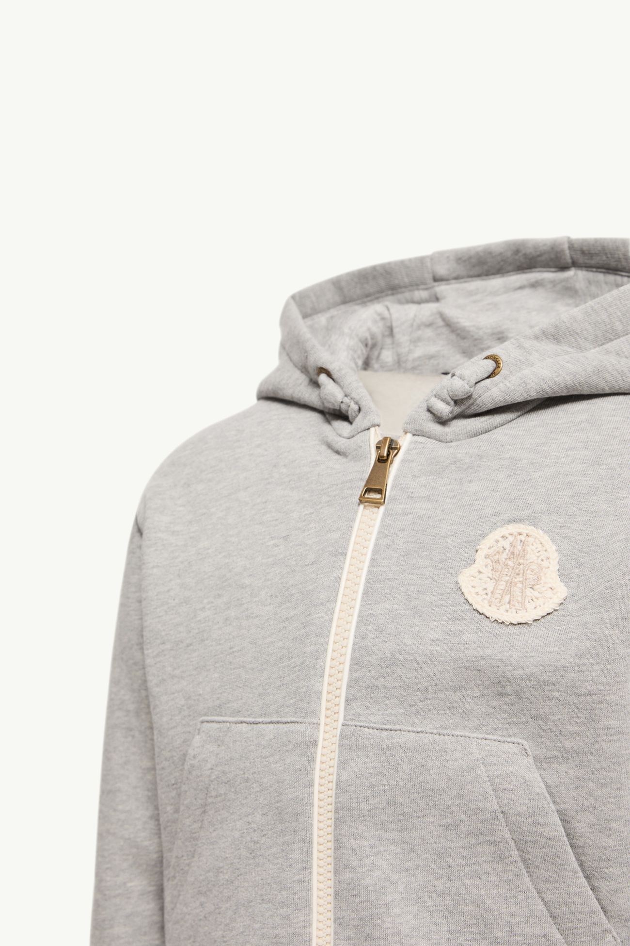 棉質拉鏈連帽衫 女童 灰色 Moncler 3