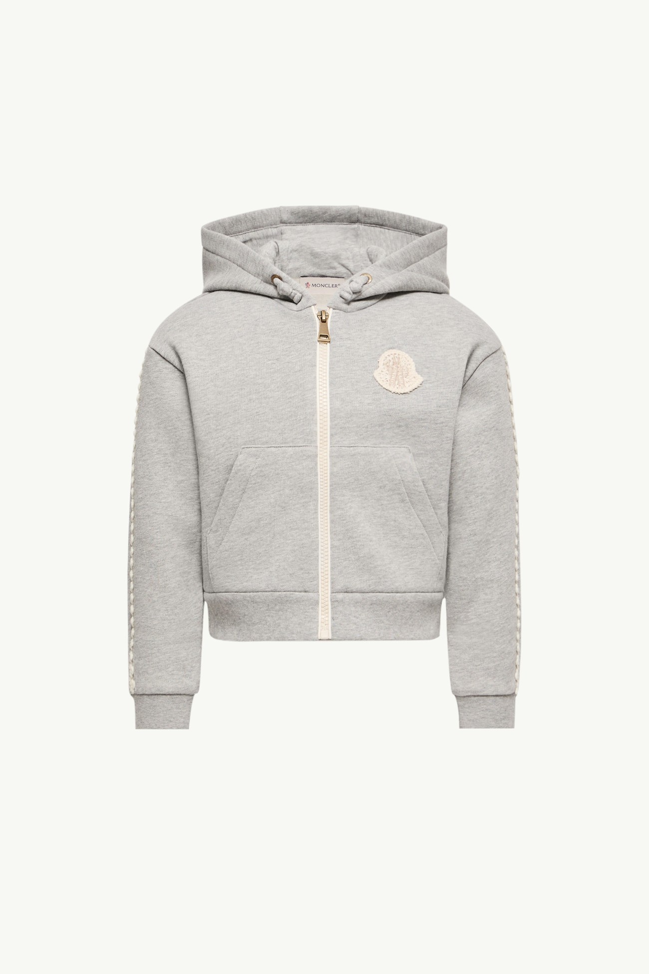 Sweat zippé en coton Fille Gris Moncler 0