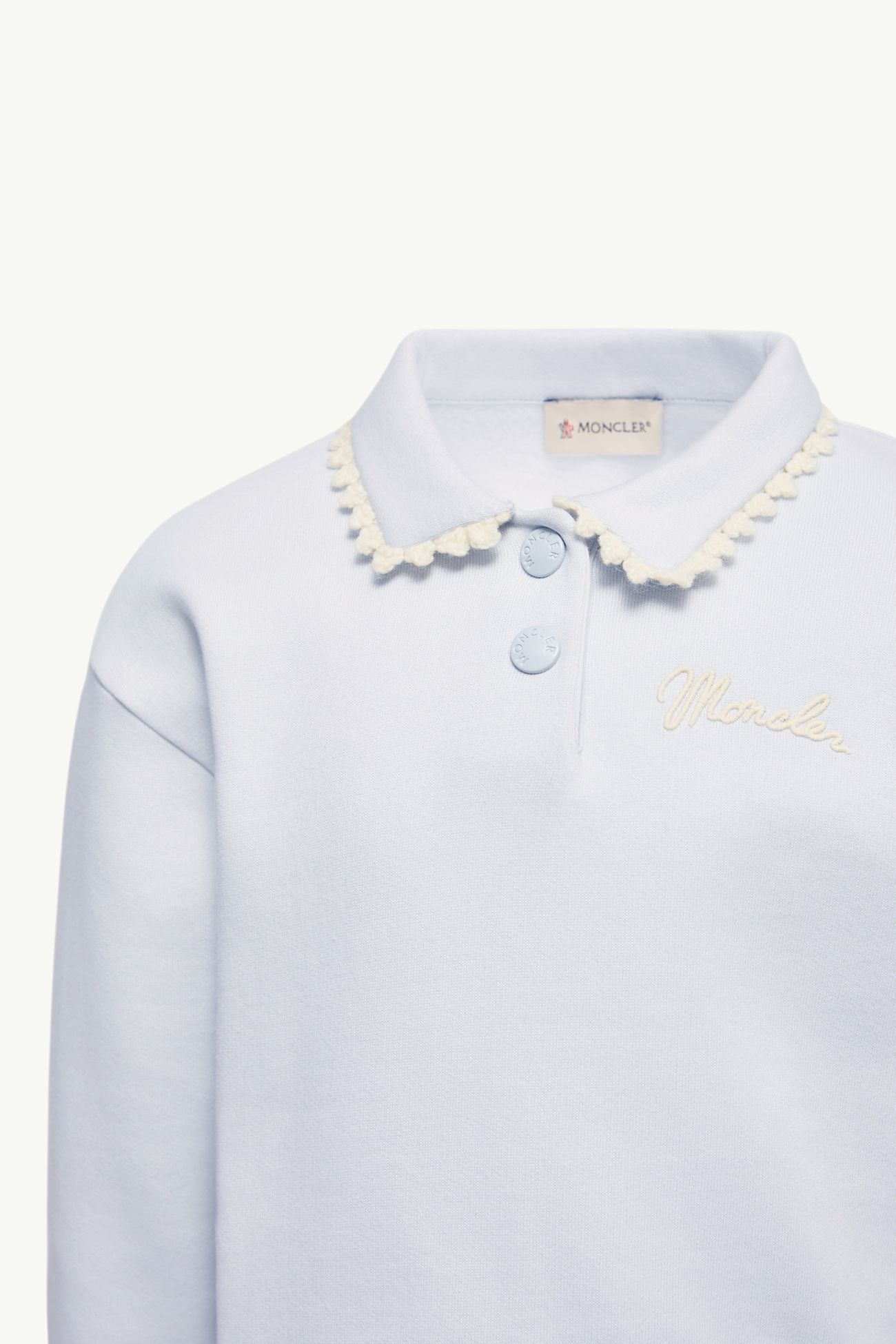 Sudadera de tejido suave de algodón Niña Gris Hielo Moncler 4