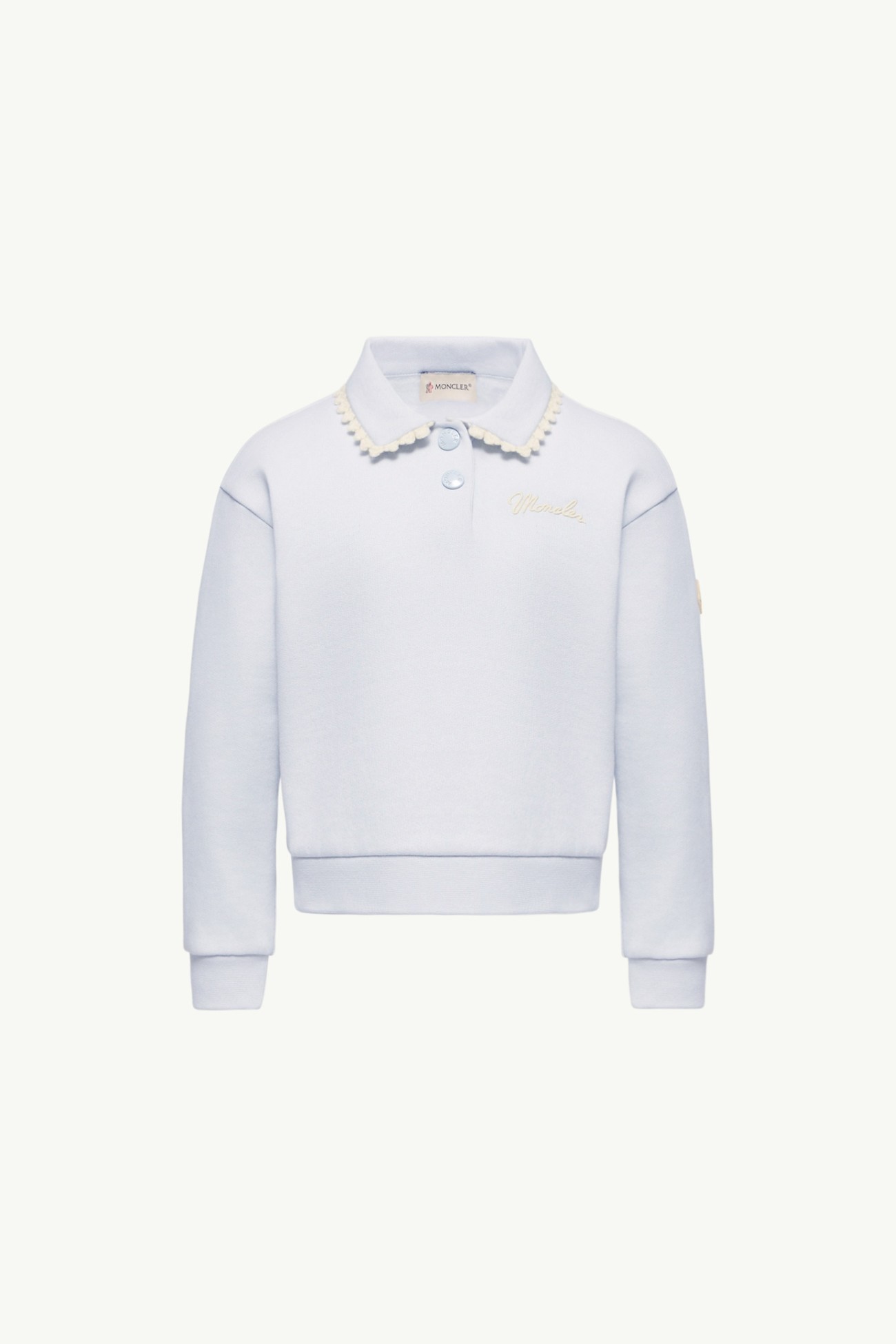 Cotton Fleece Sweatshirt Girl Ice Gray Moncler 0