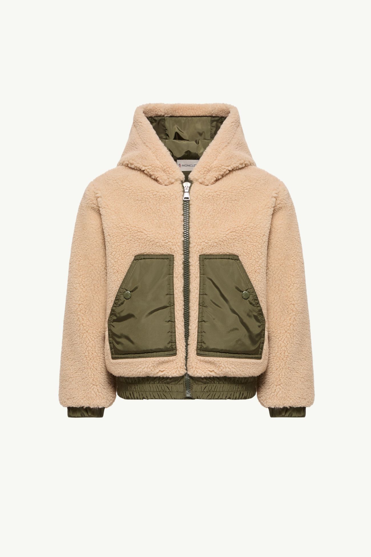 男童泰迪绒风格拉链连帽卫衣 男童 米色 Moncler 0