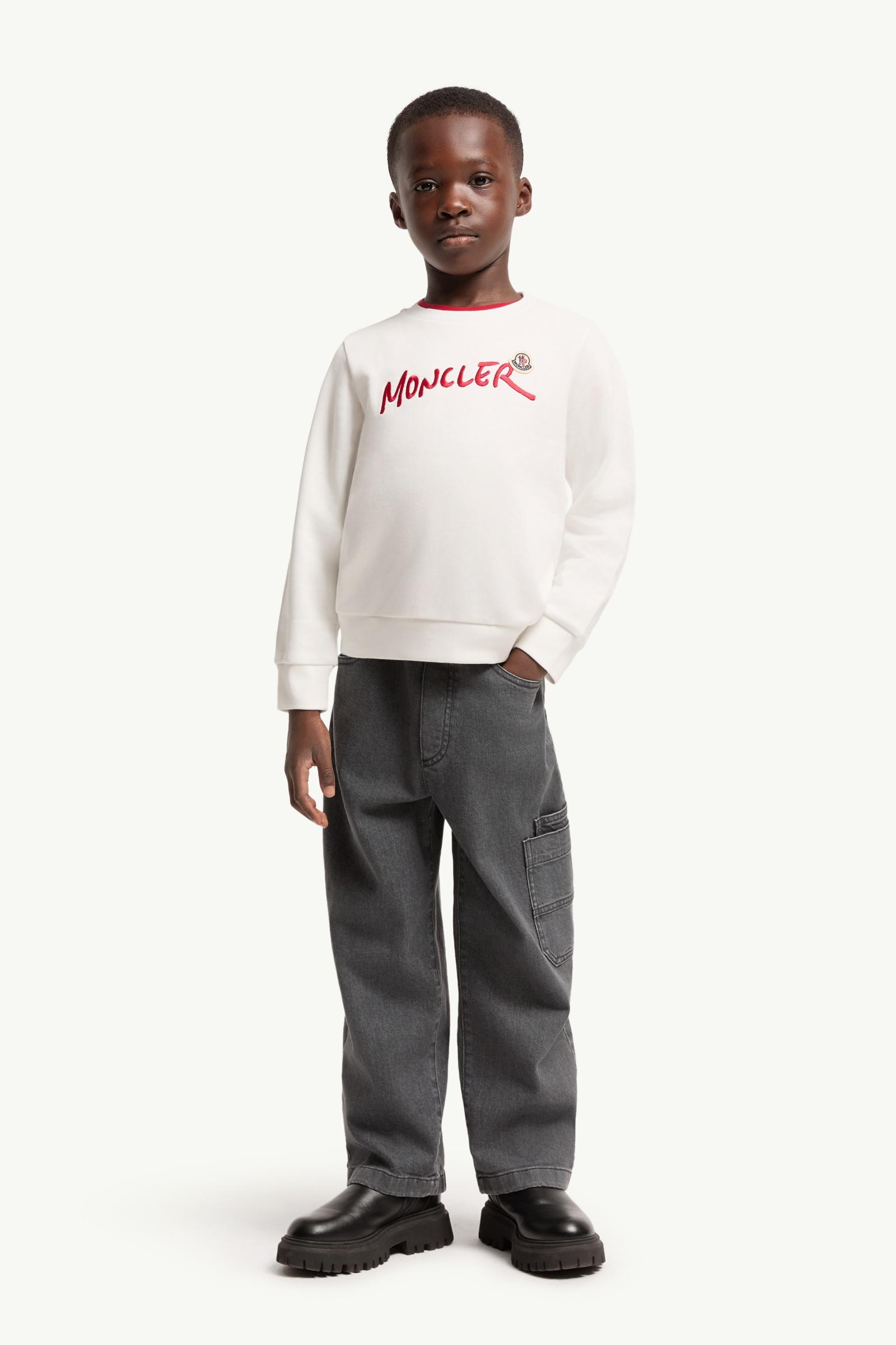 MONCLER ホワイト ロゴトレーナー　140cm ホワイト スウェットシャツ : スウェット & ニットウェア 向けの