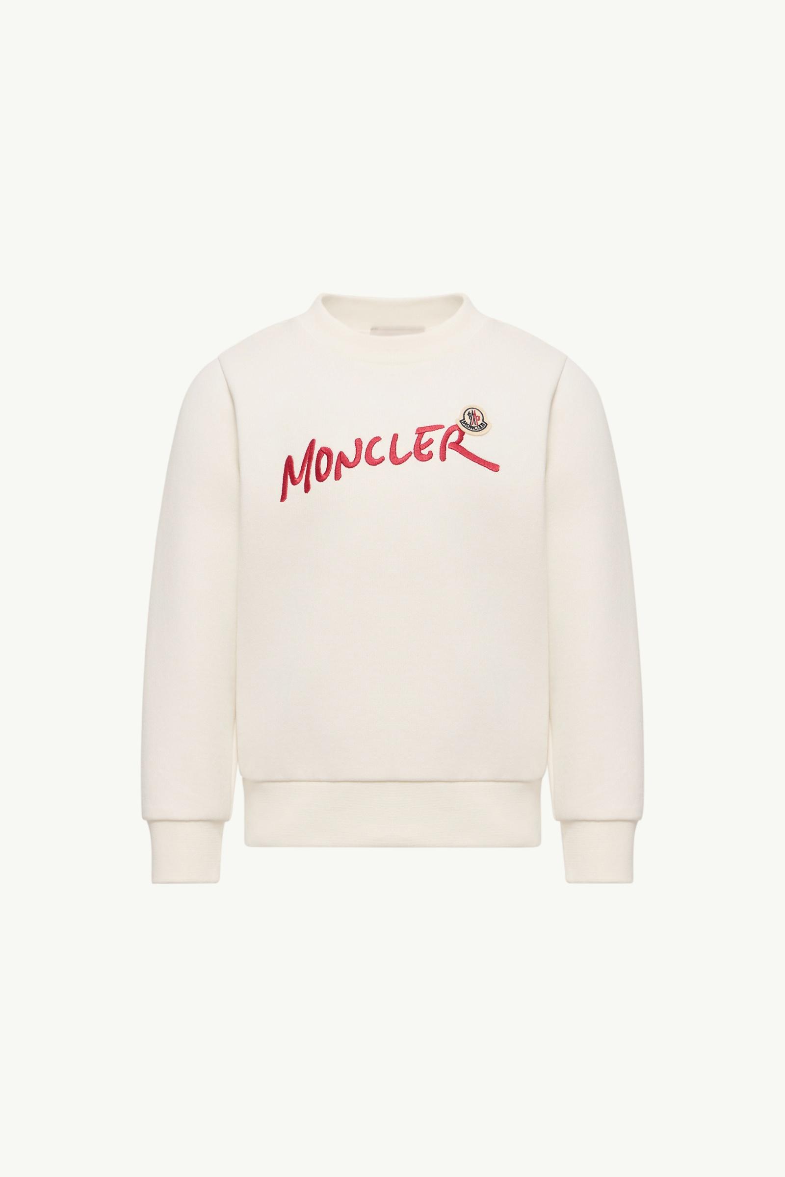 Logo Cotton Sweatshirt Boy White Moncler, 1 of 0