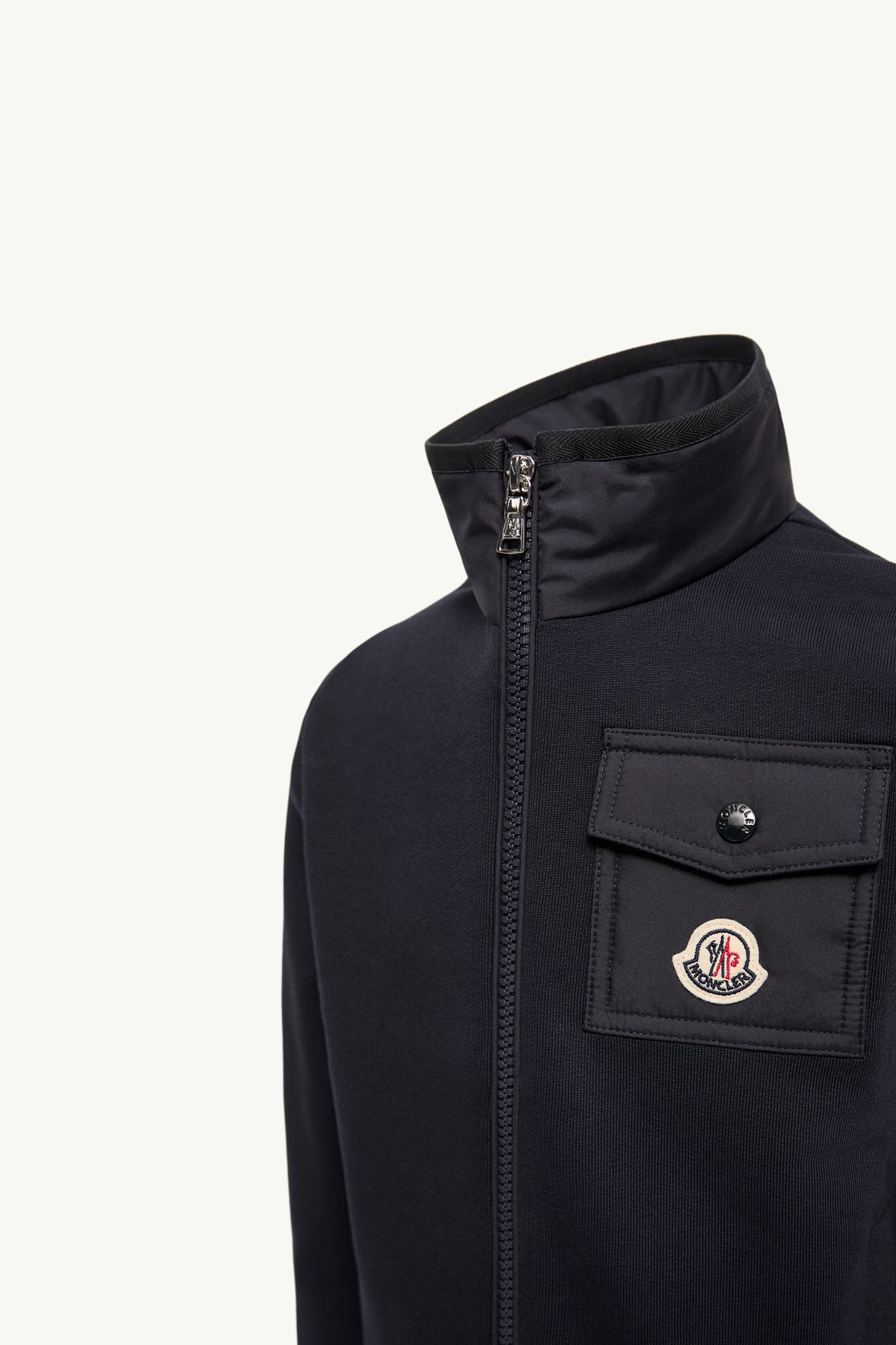 Sweatshirt mit Reißverschluss aus Baumwolle Jungen Dunkelblau Moncler 1