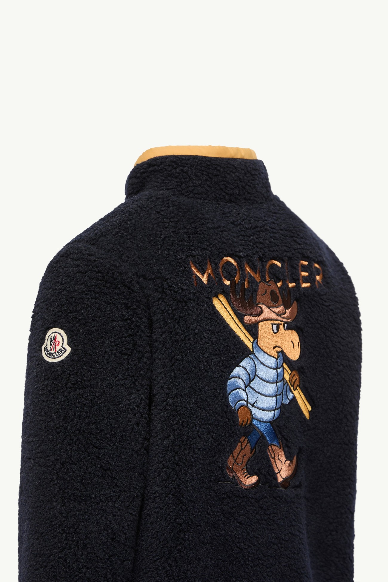 Embroidered Cowboy Teddy Sweatshirt Boy Navy Blue Moncler 2