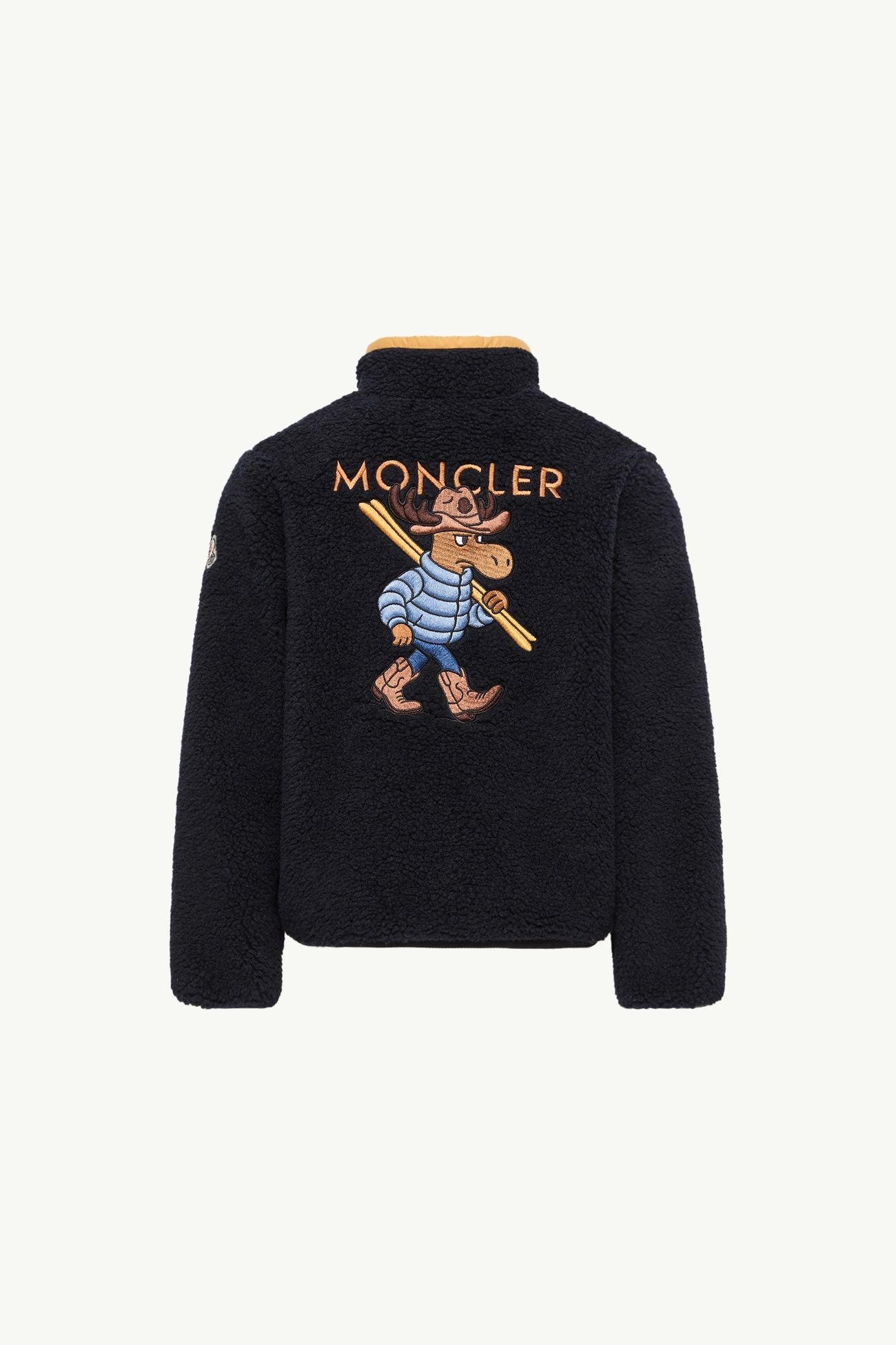 Embroidered Cowboy Teddy Sweatshirt Boy Navy Blue Moncler 3