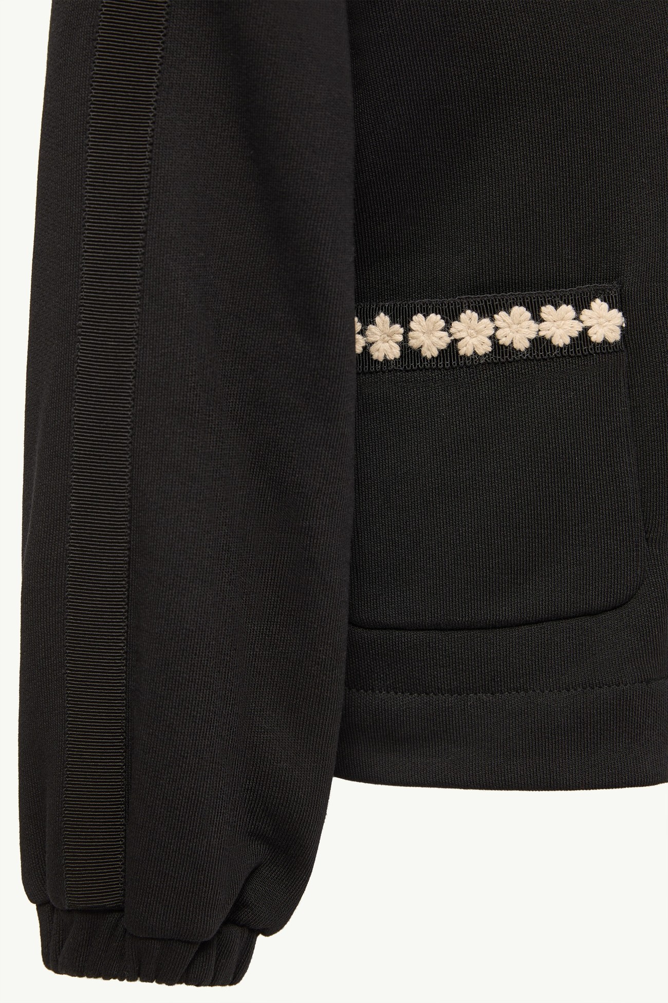 Sudadera con capucha y cremallera de mezcla de algodón Niña Negro Moncler 4