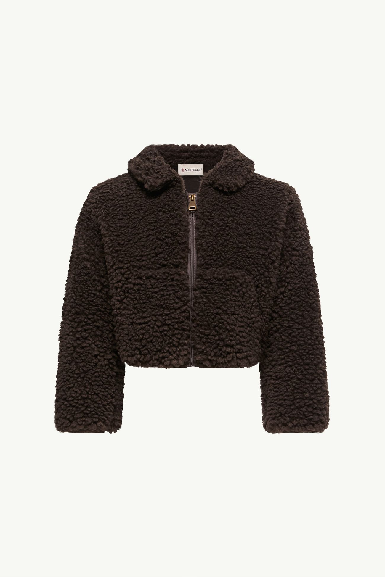 Teddy Zip-Up Sweatshirt Girl Brown Moncler 0