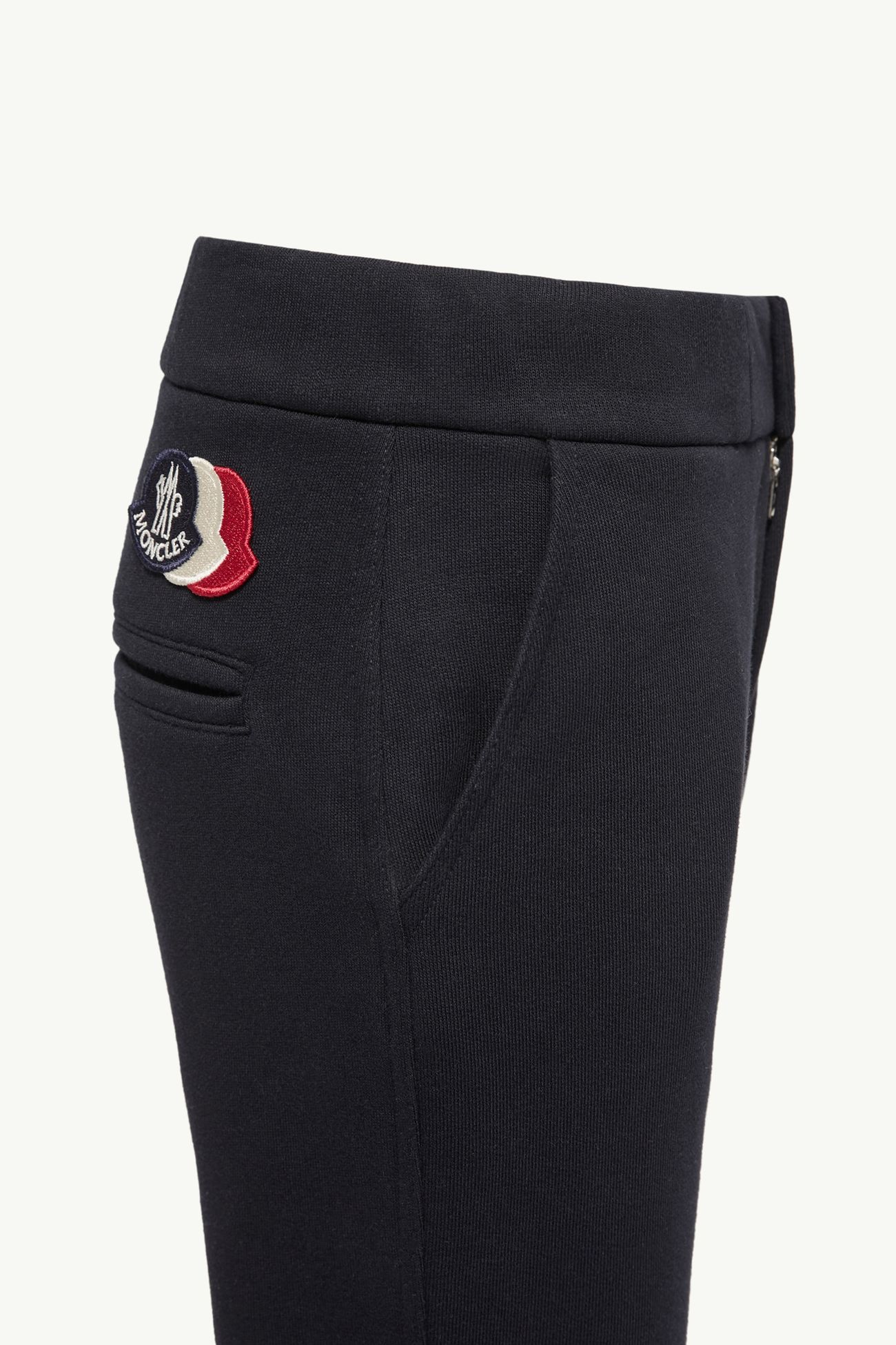 Tricolor Logo Cotton Track Pants Boy Dark Blue Moncler 2