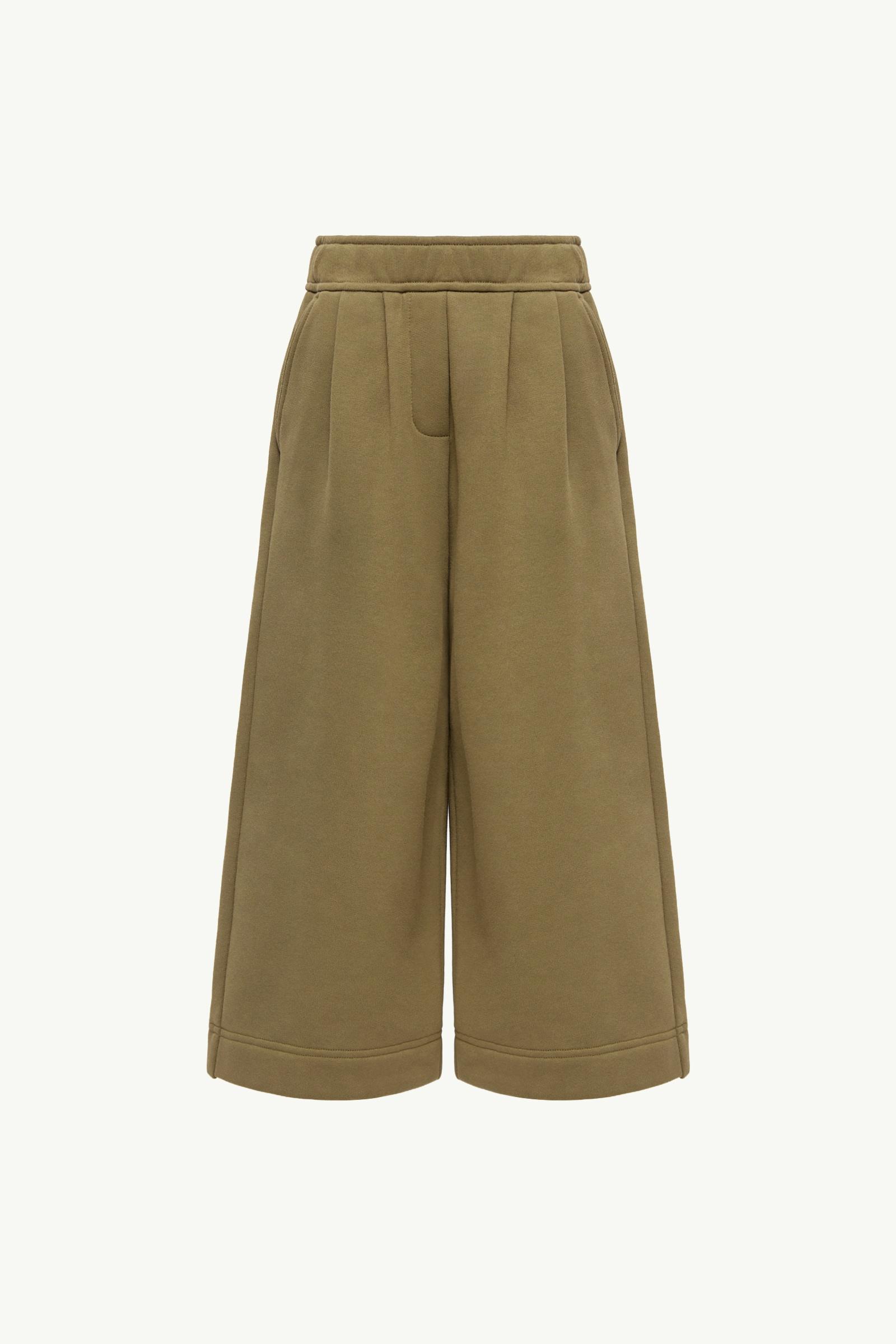 Cotton Fleece Track Pants Girl Olive Green Moncler, 1 of 0