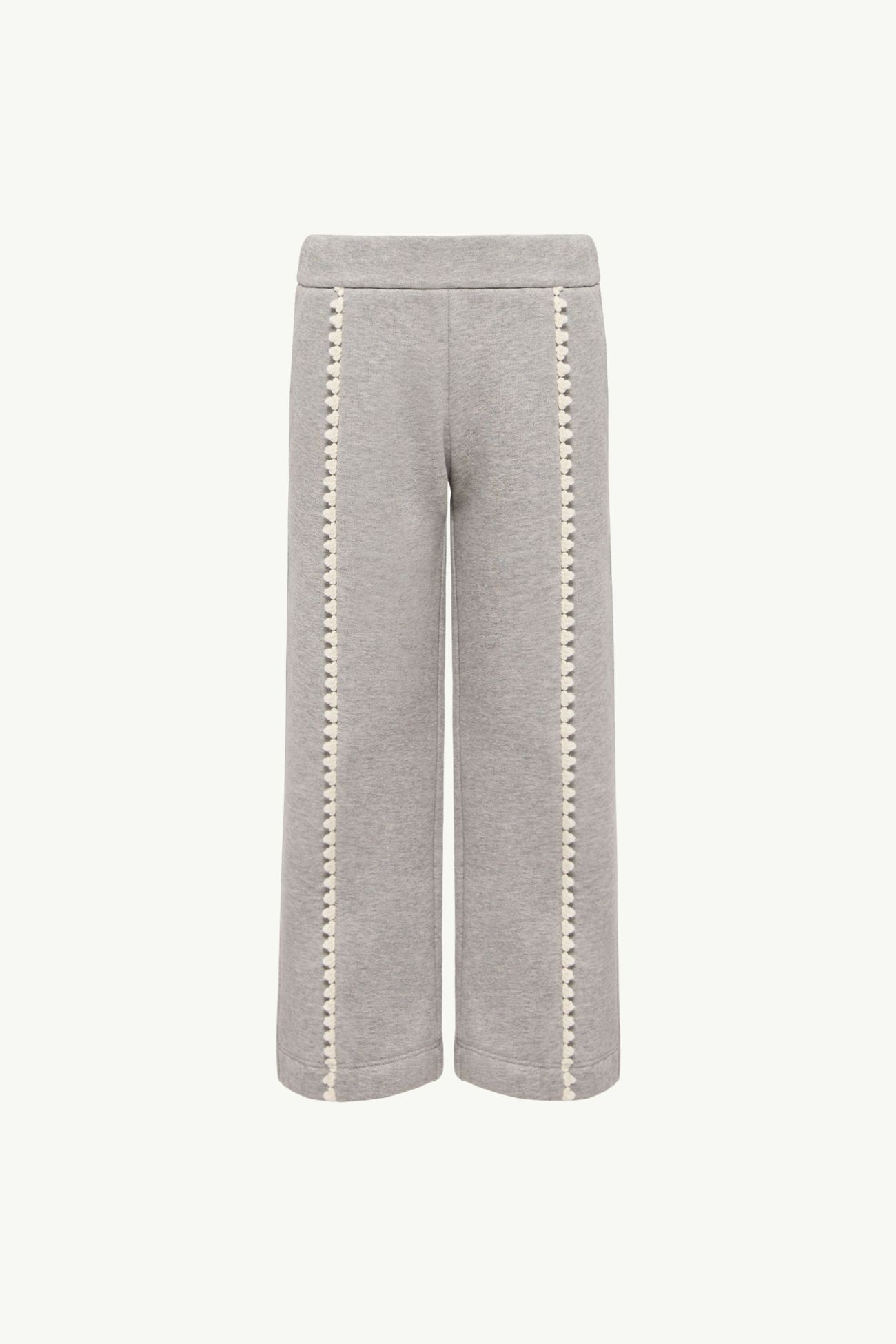 Pantaloni sportivi con finiture in jersey di cotone Bambina Grigio Moncler 0