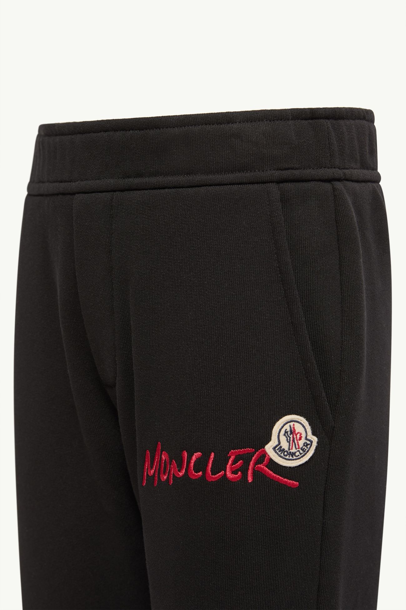 Embroidered Logo Cotton Sweatpants Boy Black Moncler 2