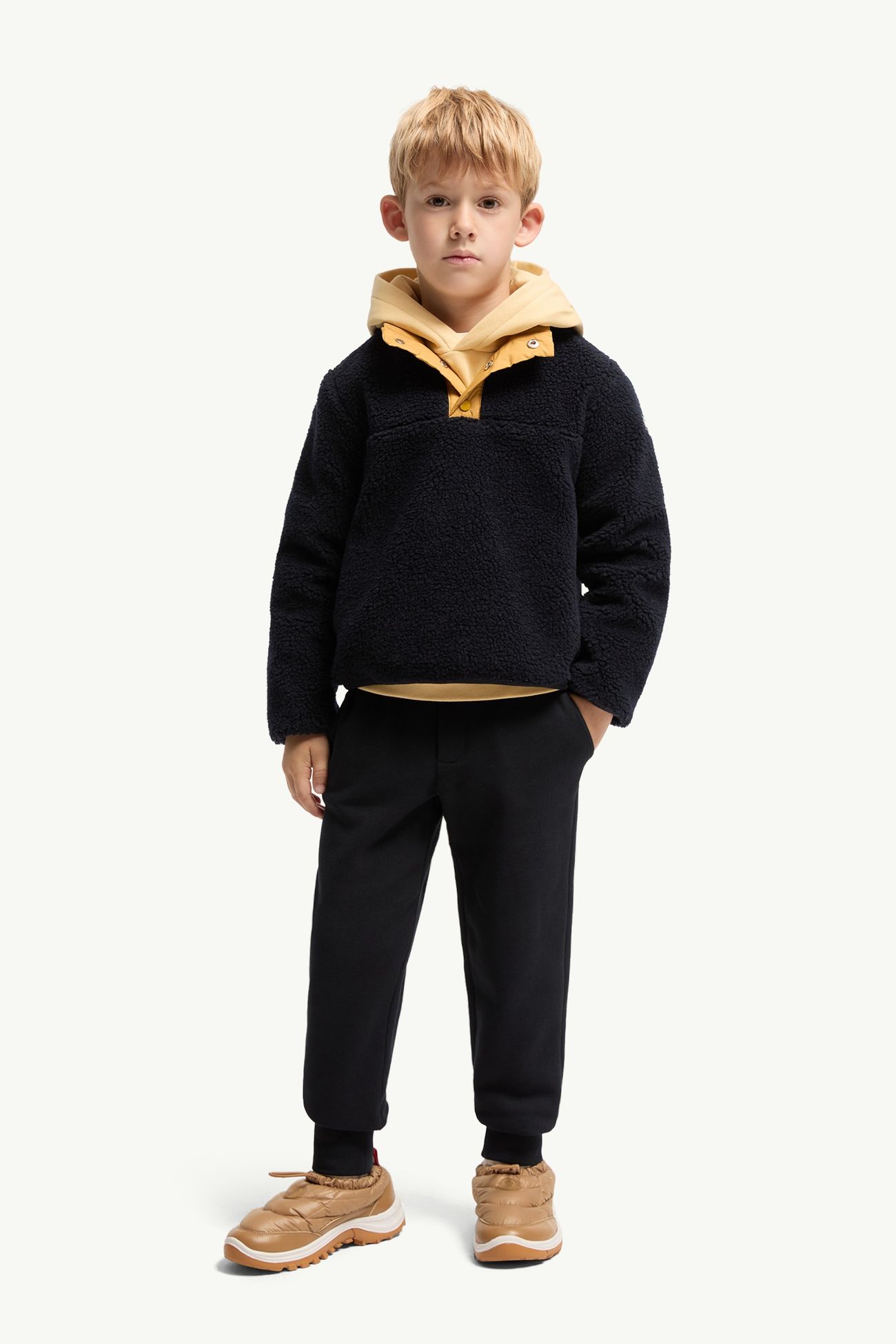 Cotton Jersey Track Pants with Teddy Pocket Boy Dark Blue Moncler 1