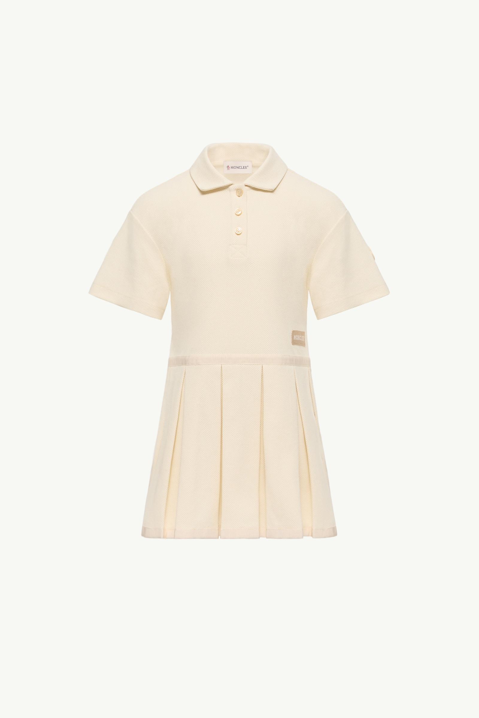 Piquet Polo Dress Girl White Ivory Moncler, 1 of 0