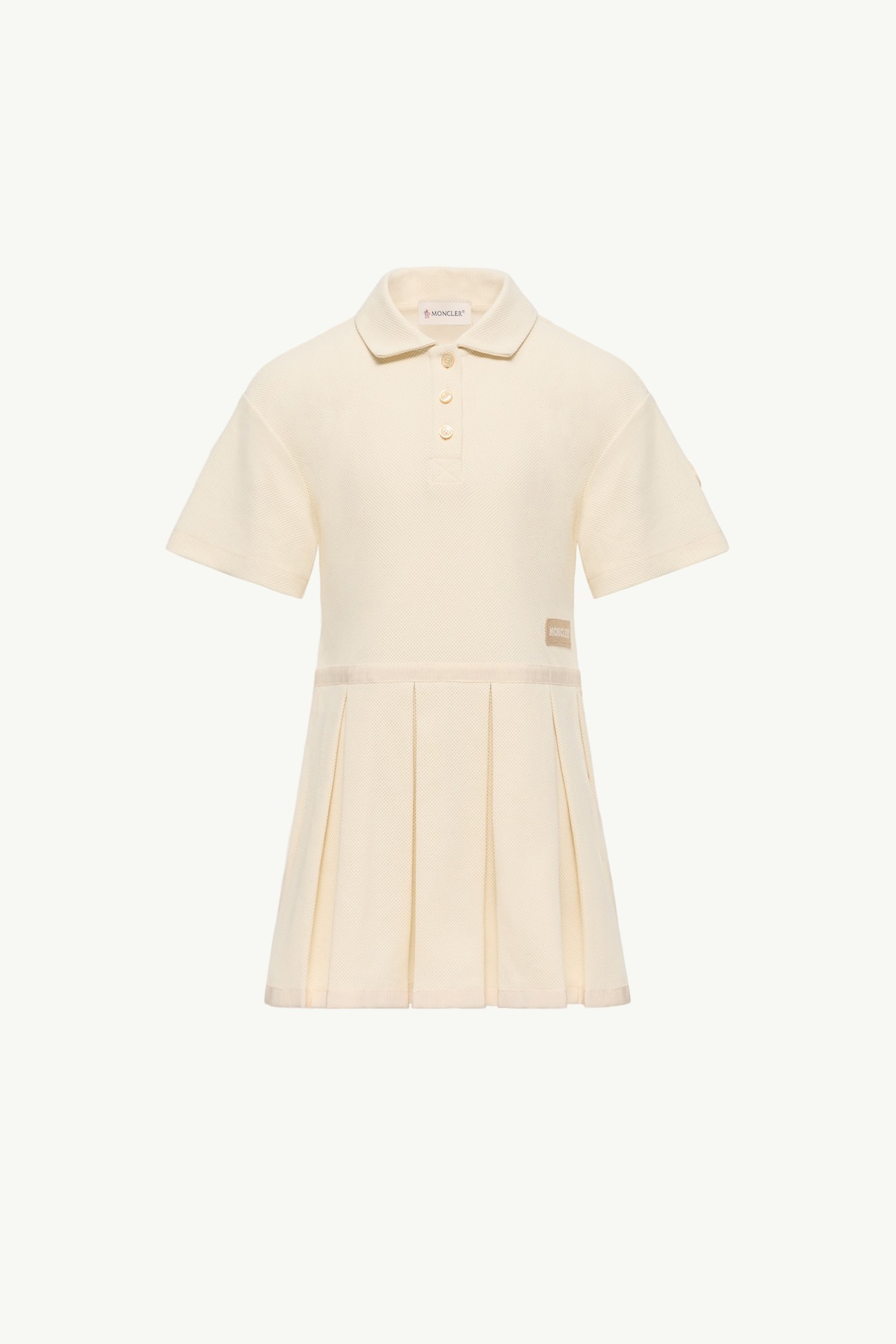 Piquet Polo Dress Girl White Ivory Moncler 0