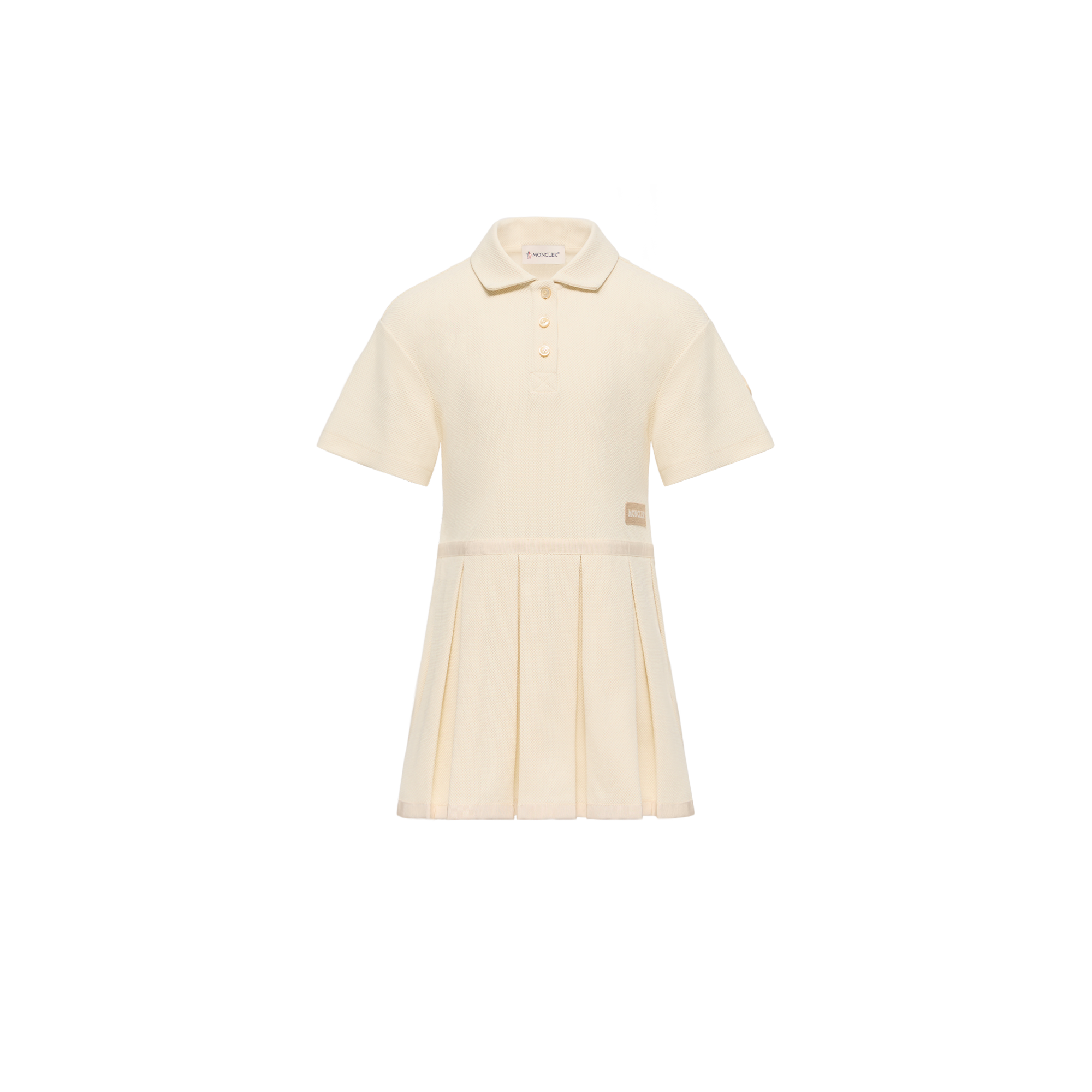 Moncler  Piquet Polo Dress for Girls in White, Size: 6Y