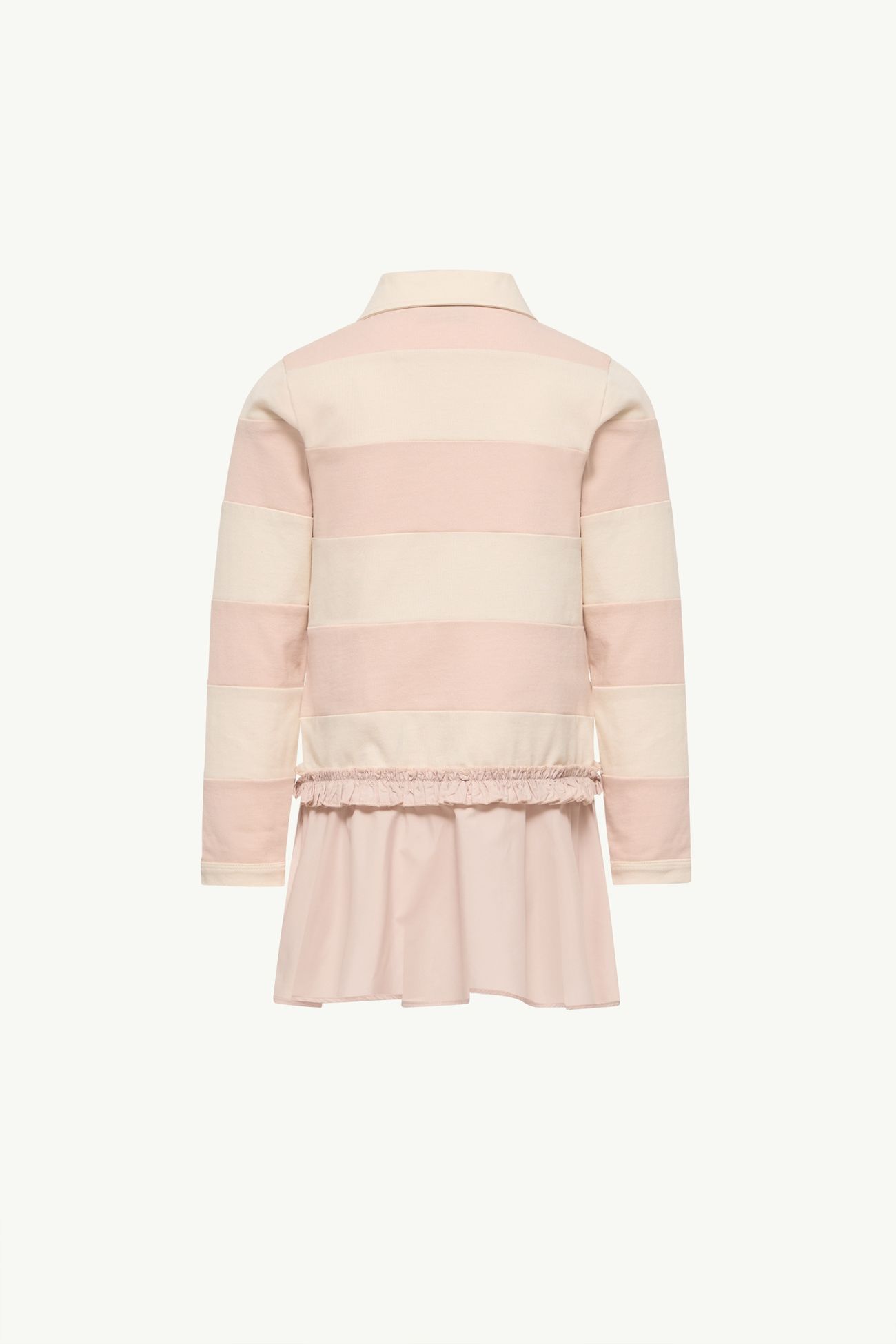 條紋針織布Polo恤裙 女童 白色和粉紅色 Moncler 2