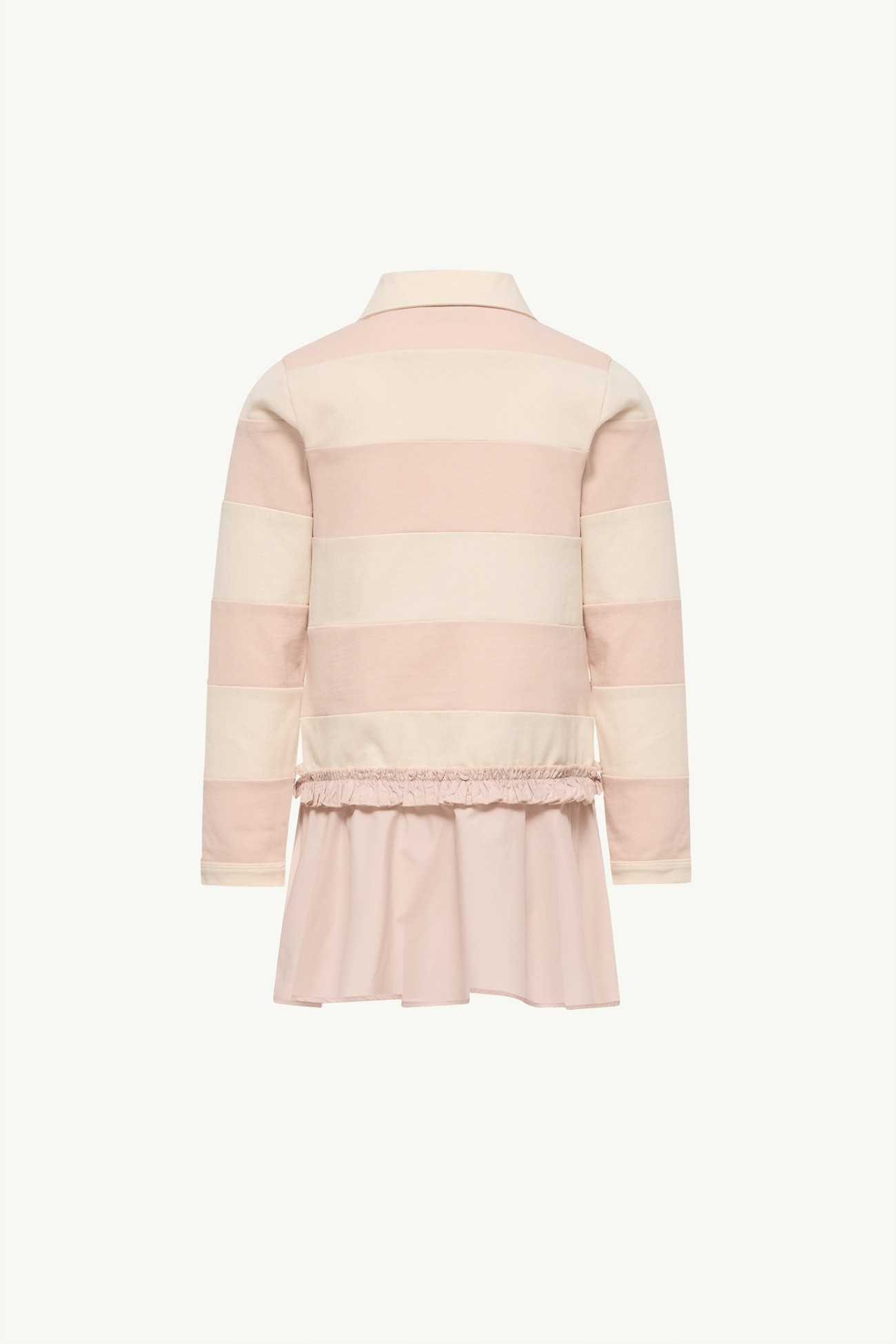 條紋針織布Polo恤裙 女童 白色和粉紅色 Moncler 2