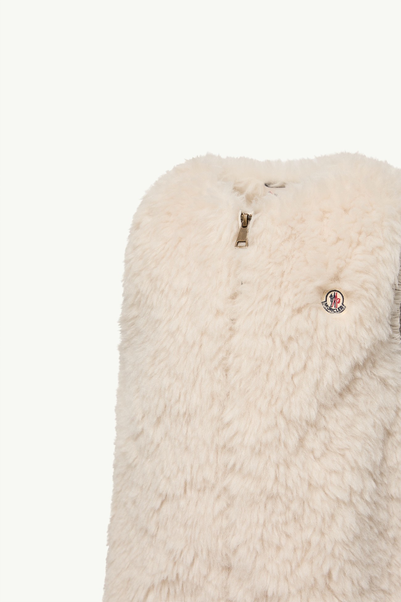 Textured Zip-Up Dress Girl White Ivory Moncler 2