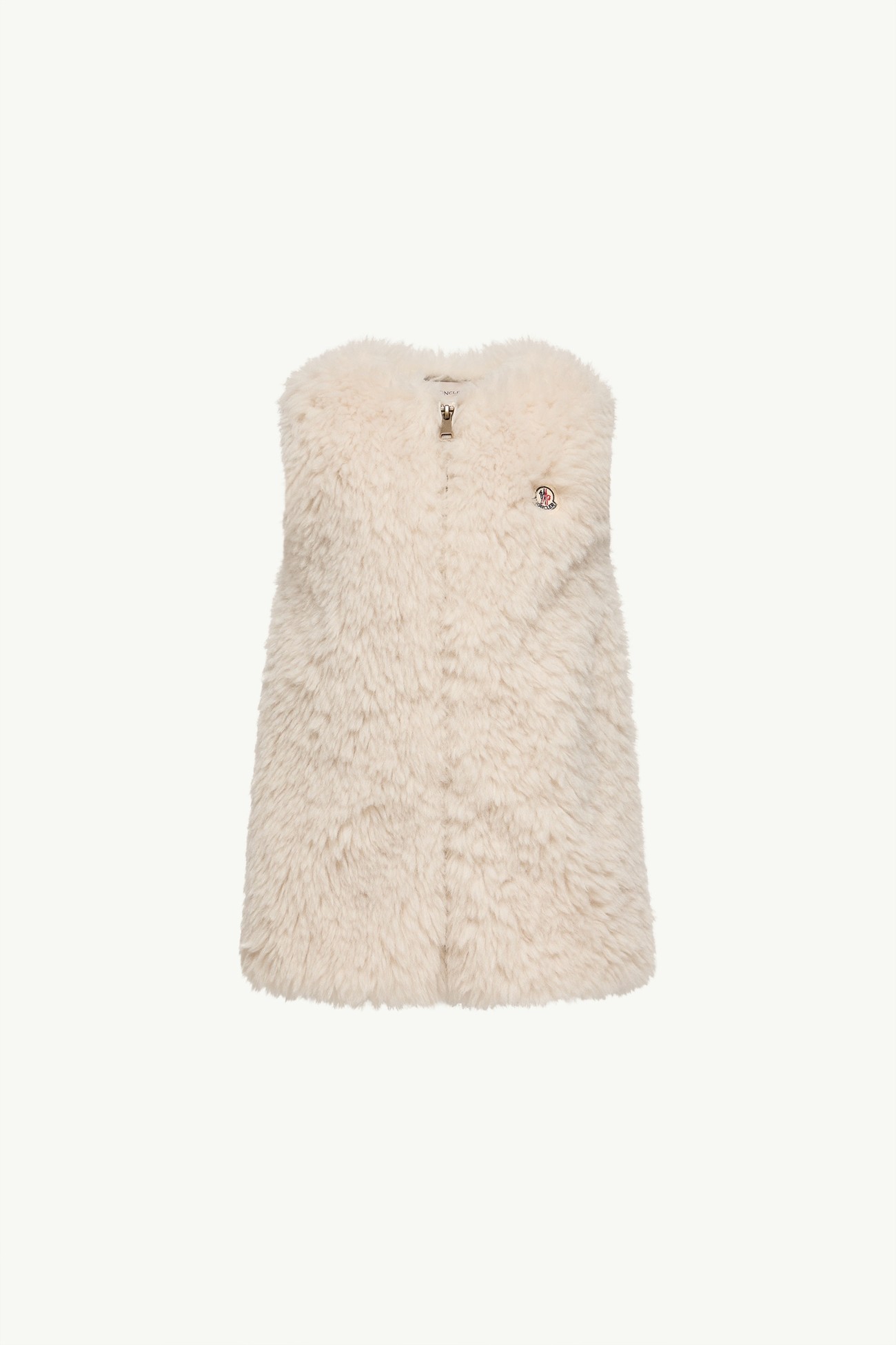 Robe zippée texturée Fille Blanc Ivoire Moncler 0