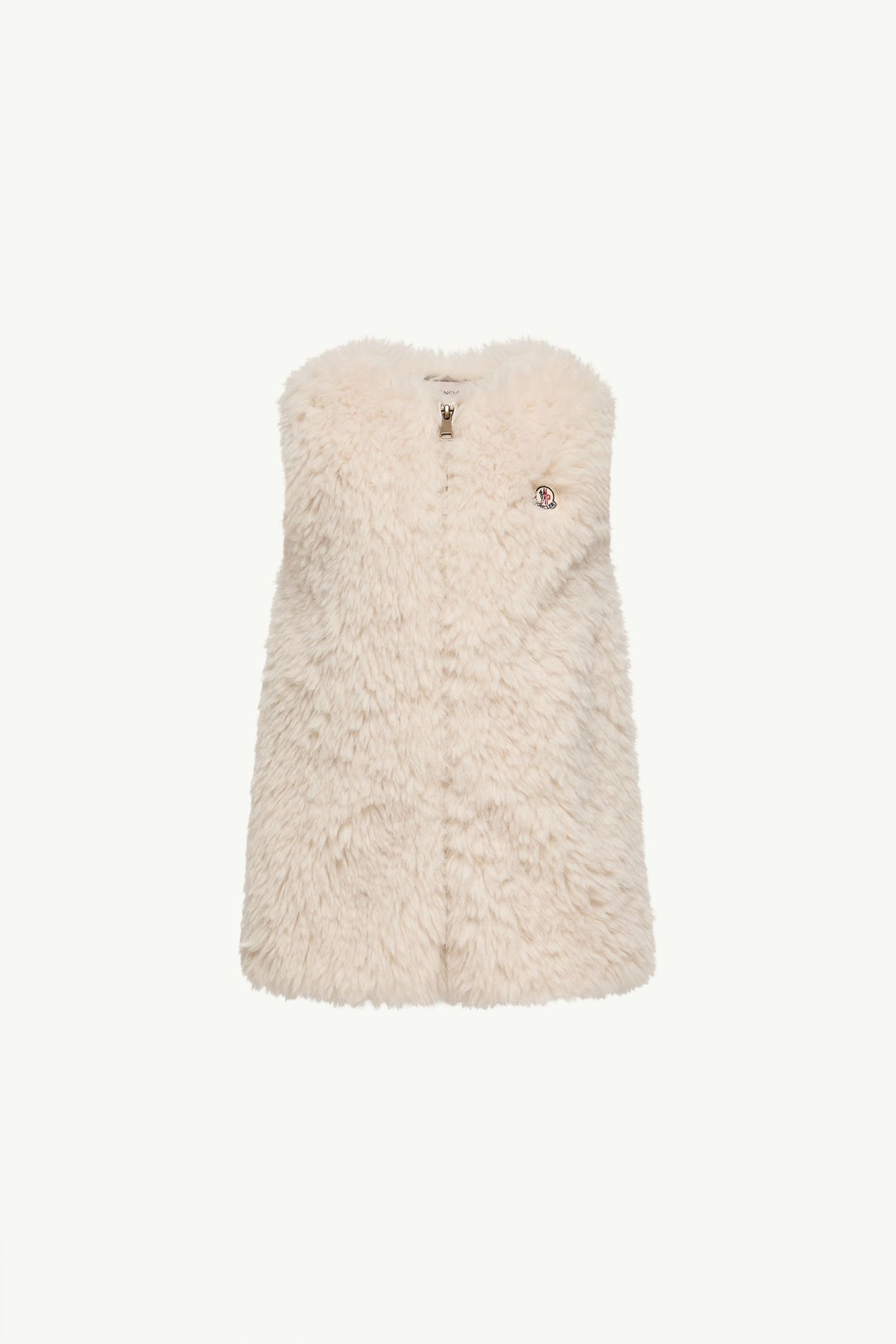 紋理質感拉鏈連身裙 女童 象牙白色 Moncler 0