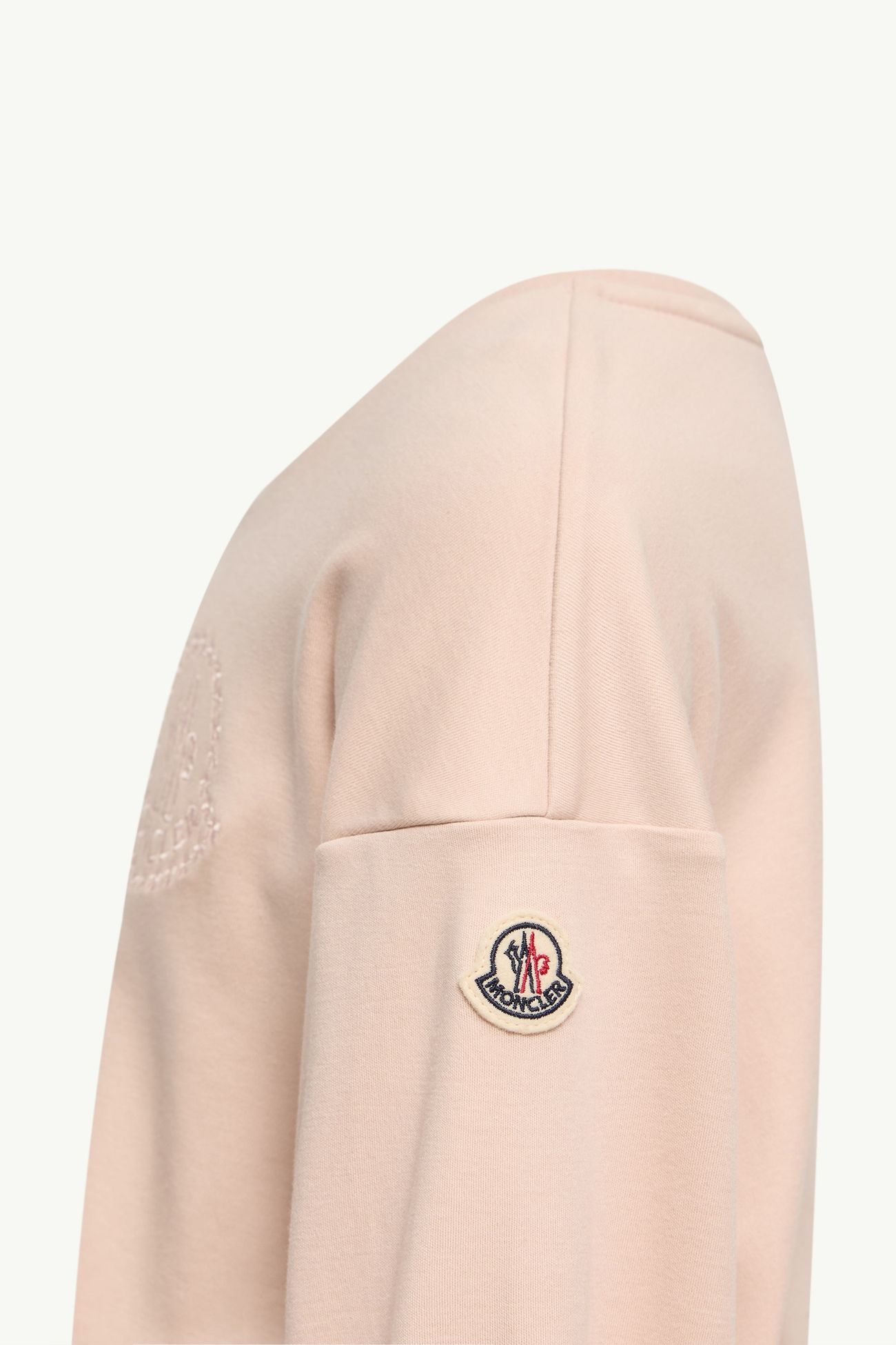 Vestido de algodón de manga larga con bordado de flores Niña Rosado claro Moncler 2