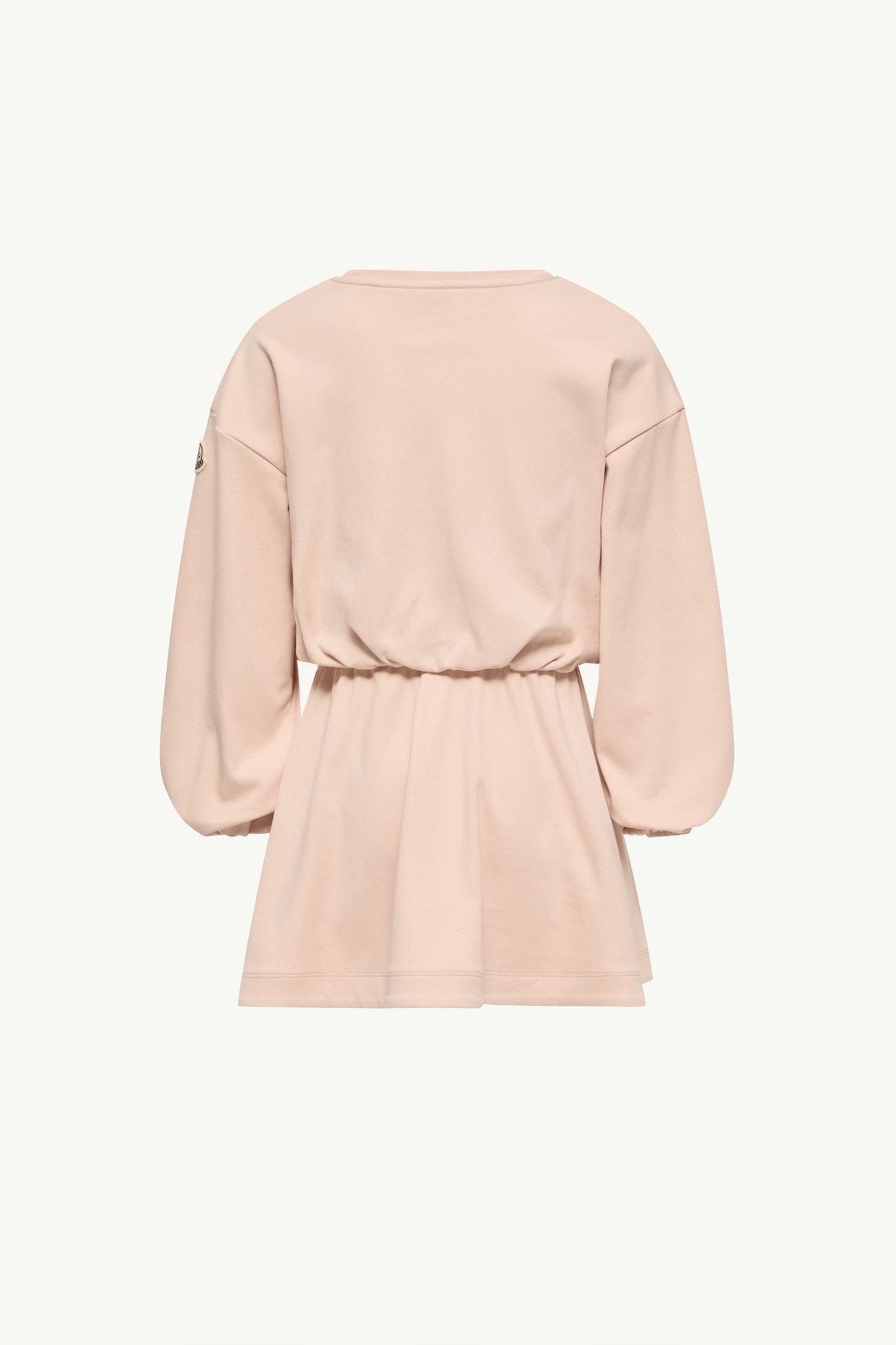 Vestido de algodón de manga larga con bordado de flores Niña Rosado claro Moncler 3